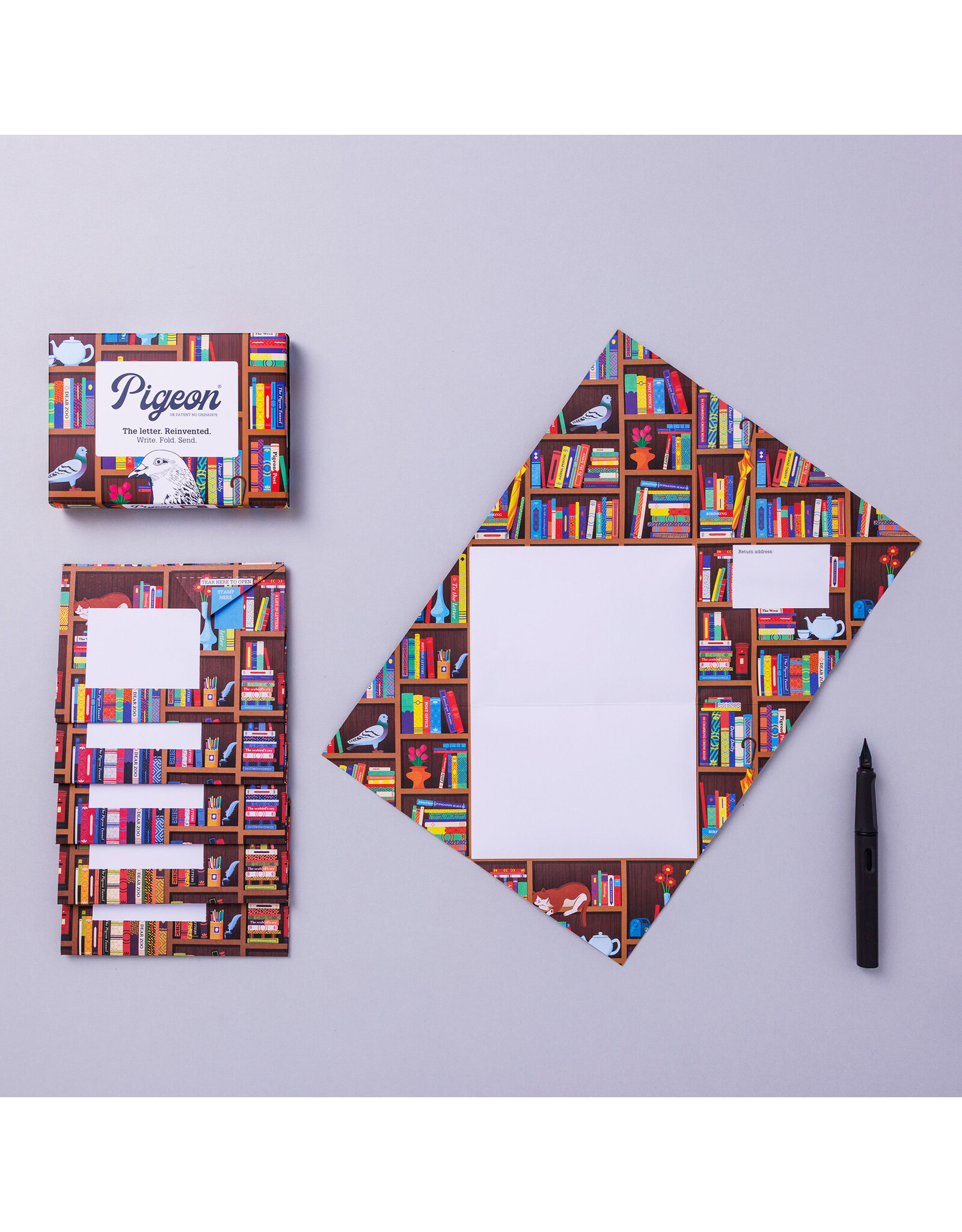 Pigeon Bookstore Pigeon, Folding Letter Set - Pack of 6 Letters