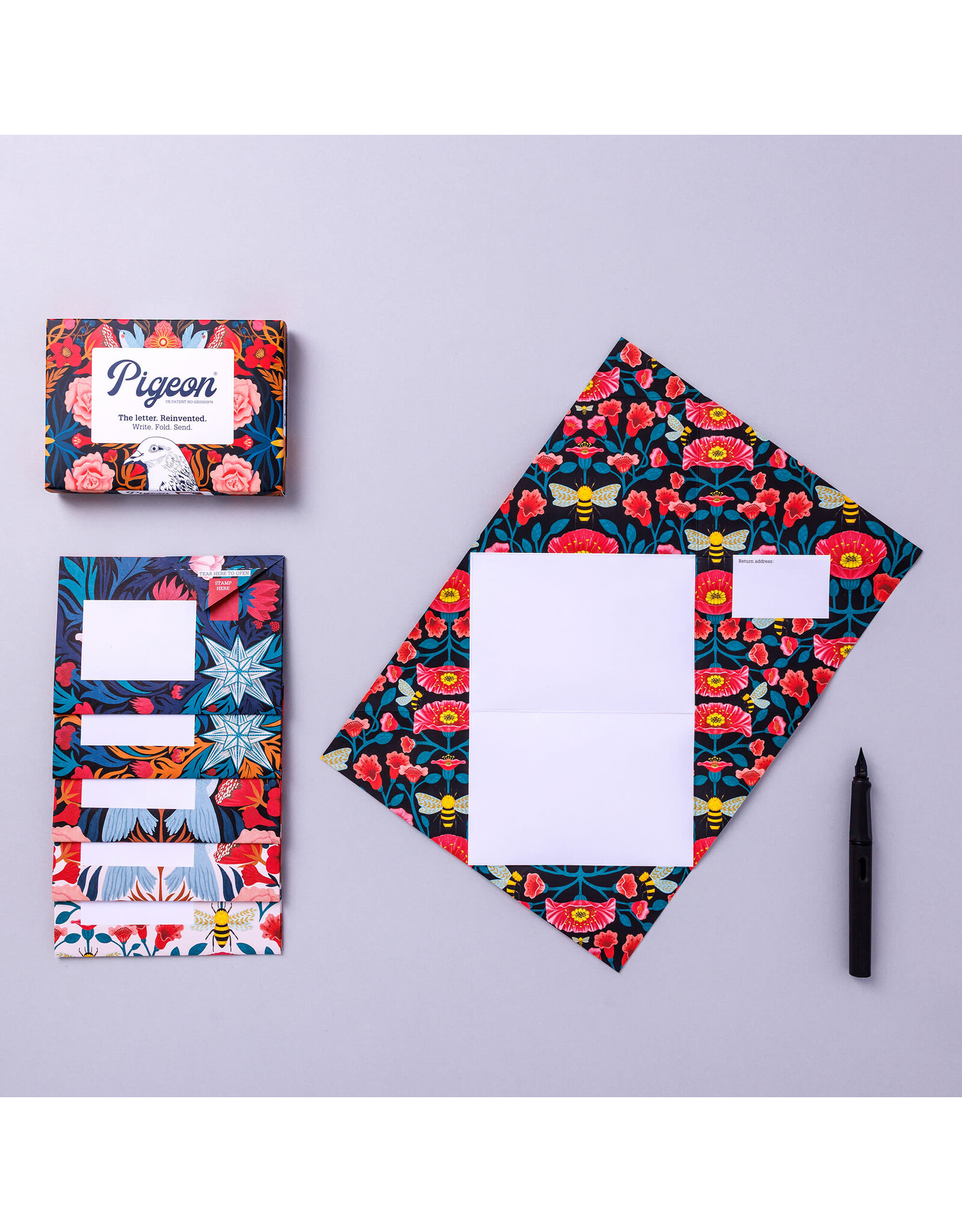 Pigeon Bright & Beautiful Pigeon, Folding Letter Set - Pack of 6 Letters