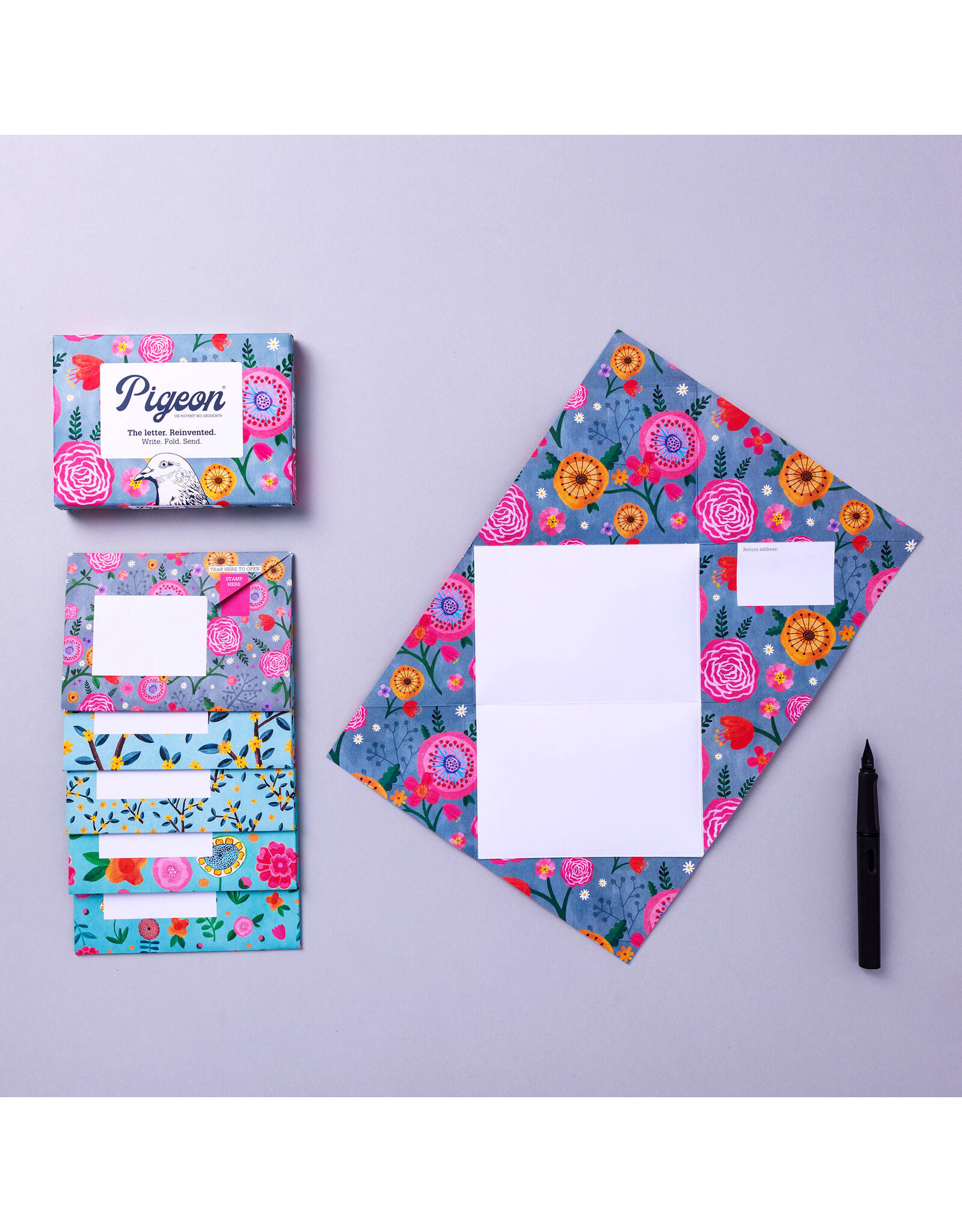 Pigeon Wildflower Pigeon, Folding Letter Set - Pack of 6 Letters