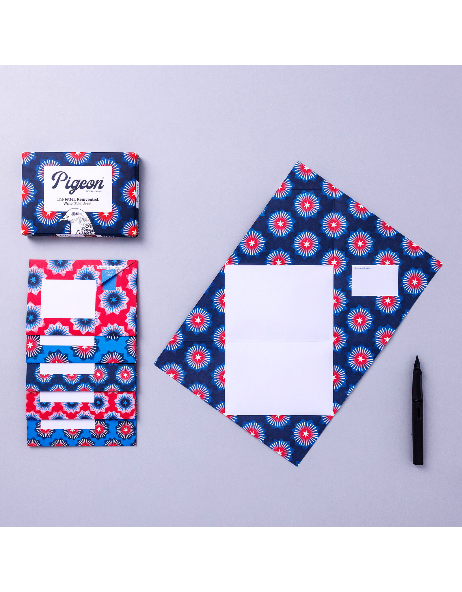 Pigeon Starbust Pigeon, Folding Letter Set - Pack of 6 Letters