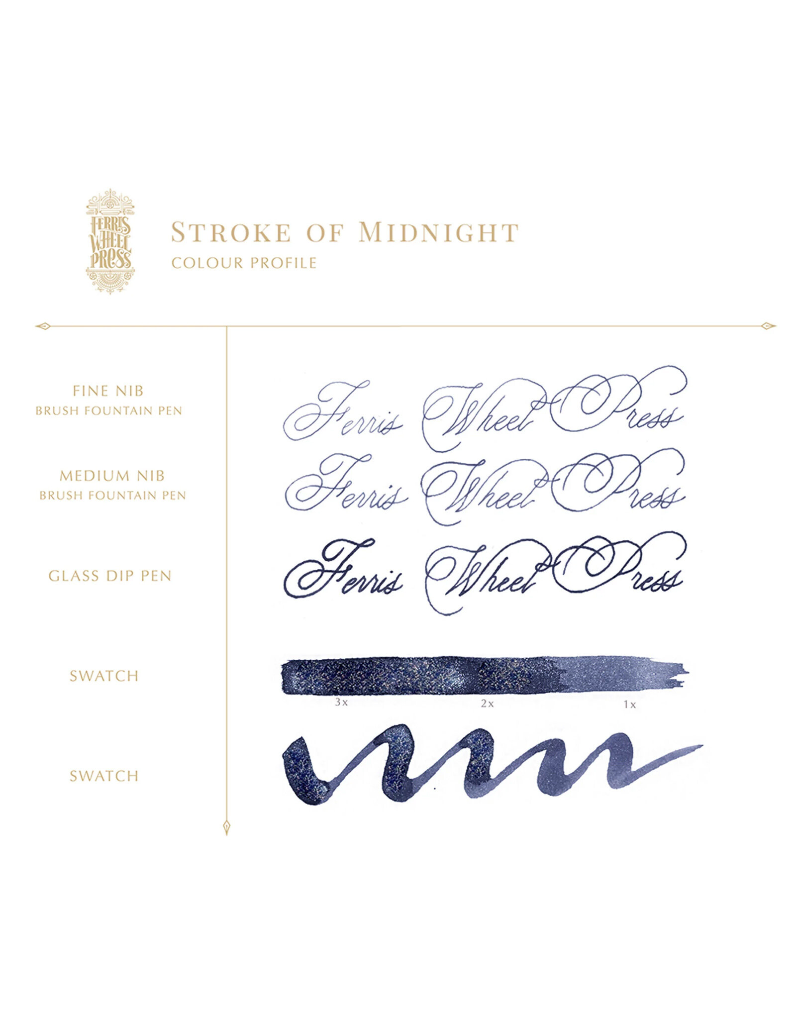 Ferris Wheel Press FWP Everyday Inks, Stroke of Midnight 38ml
