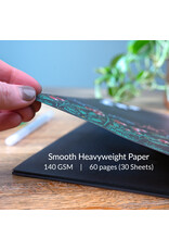 W.A. Portman WA Portman Black Paper Sketchbook A4 (8.3" x 11.7") – 60 Pages (30 Sheets) 140 GSM Acid-Free Black Book Marker Paper