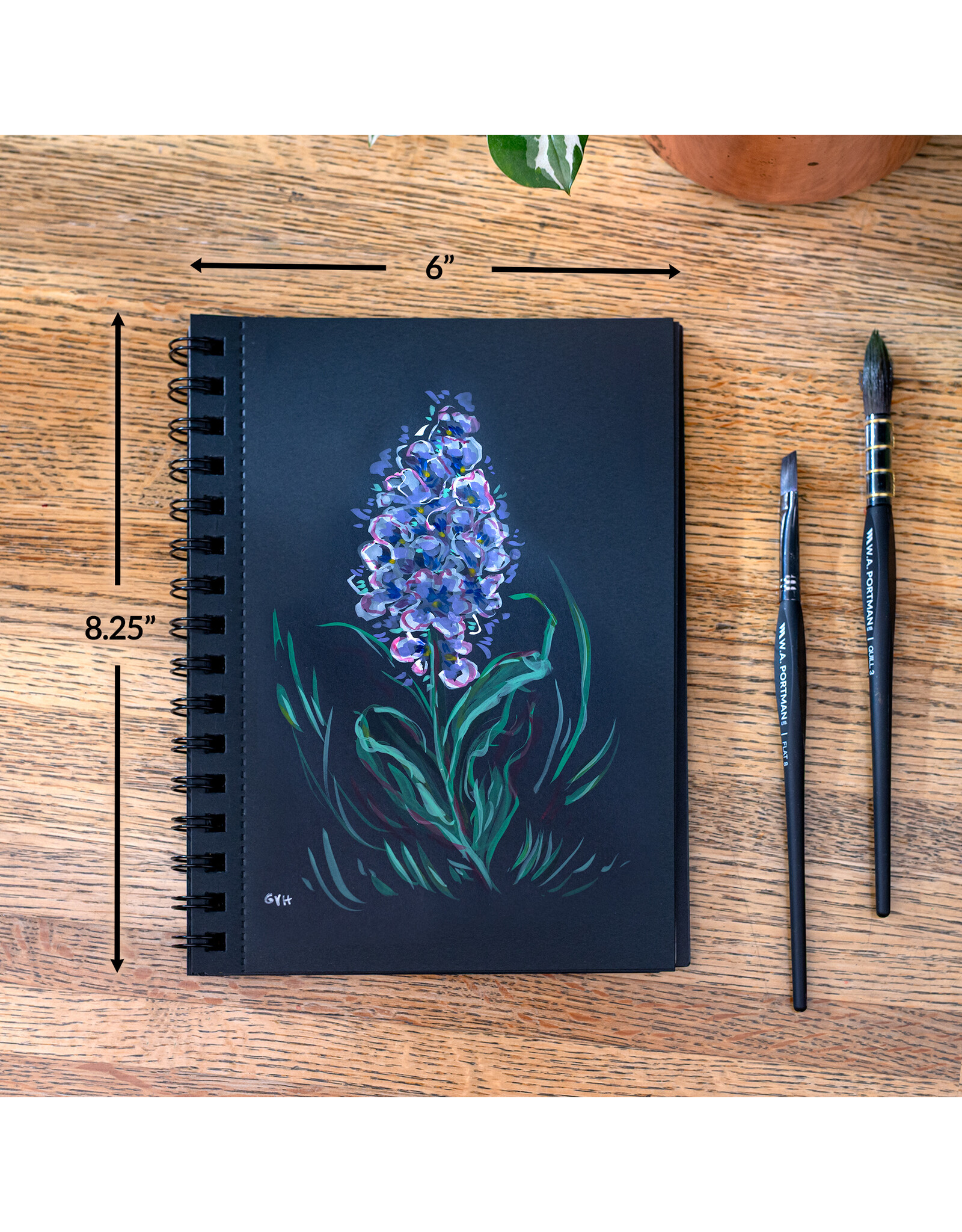 W.A. Portman WA Portman Black Paper Sketchbook 2-Pack A5 (6" x 8.25") – 60 Pages (30 Sheets) 140 GSM Acid-Free Black Sketchbook for Drawing