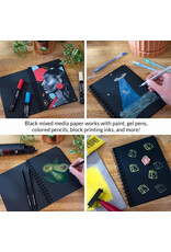 W.A. Portman WA Portman Black Paper Sketchbook 2-Pack A5 (6" x 8.25") – 60 Pages (30 Sheets) 140 GSM Acid-Free Black Sketchbook for Drawing