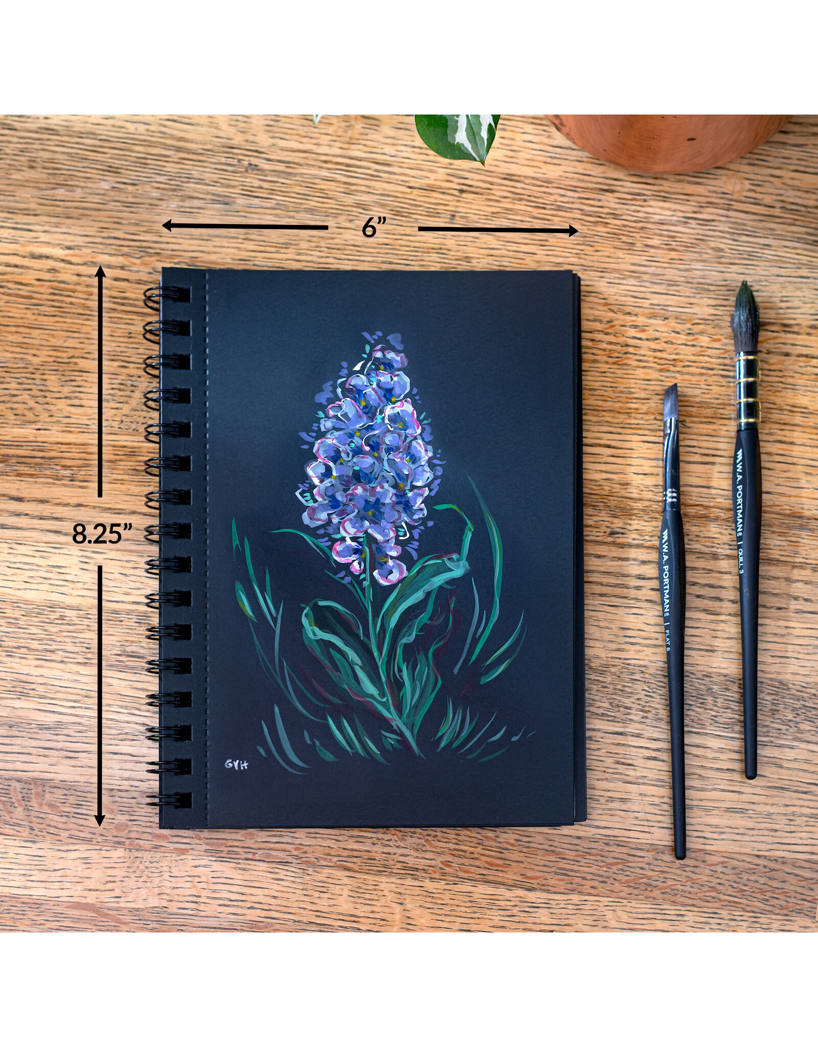 W.A. Portman WA Portman Black Paper Sketchbook 2-Pack A5 (6" x 8.25") – 60 Pages (30 Sheets) 140 GSM Acid-Free Black Sketchbook for Drawing
