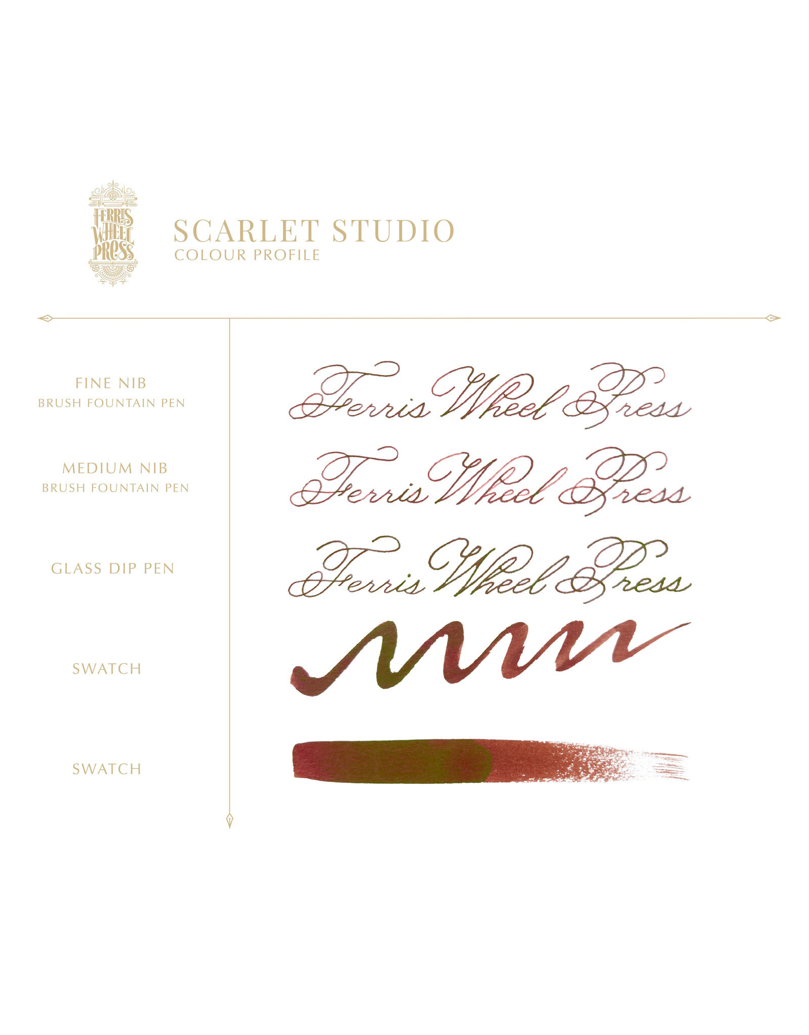 Ferris Wheel Press FWP Everyday Inks, Scarlet Studio 38ml