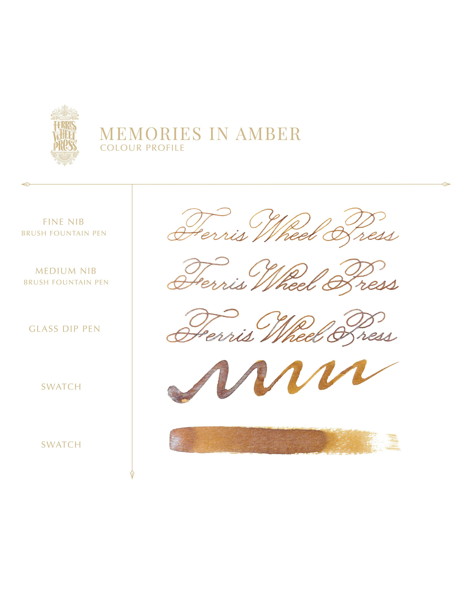 Ferris Wheel Press FWP Everyday Inks, Memories in Amber 38ml