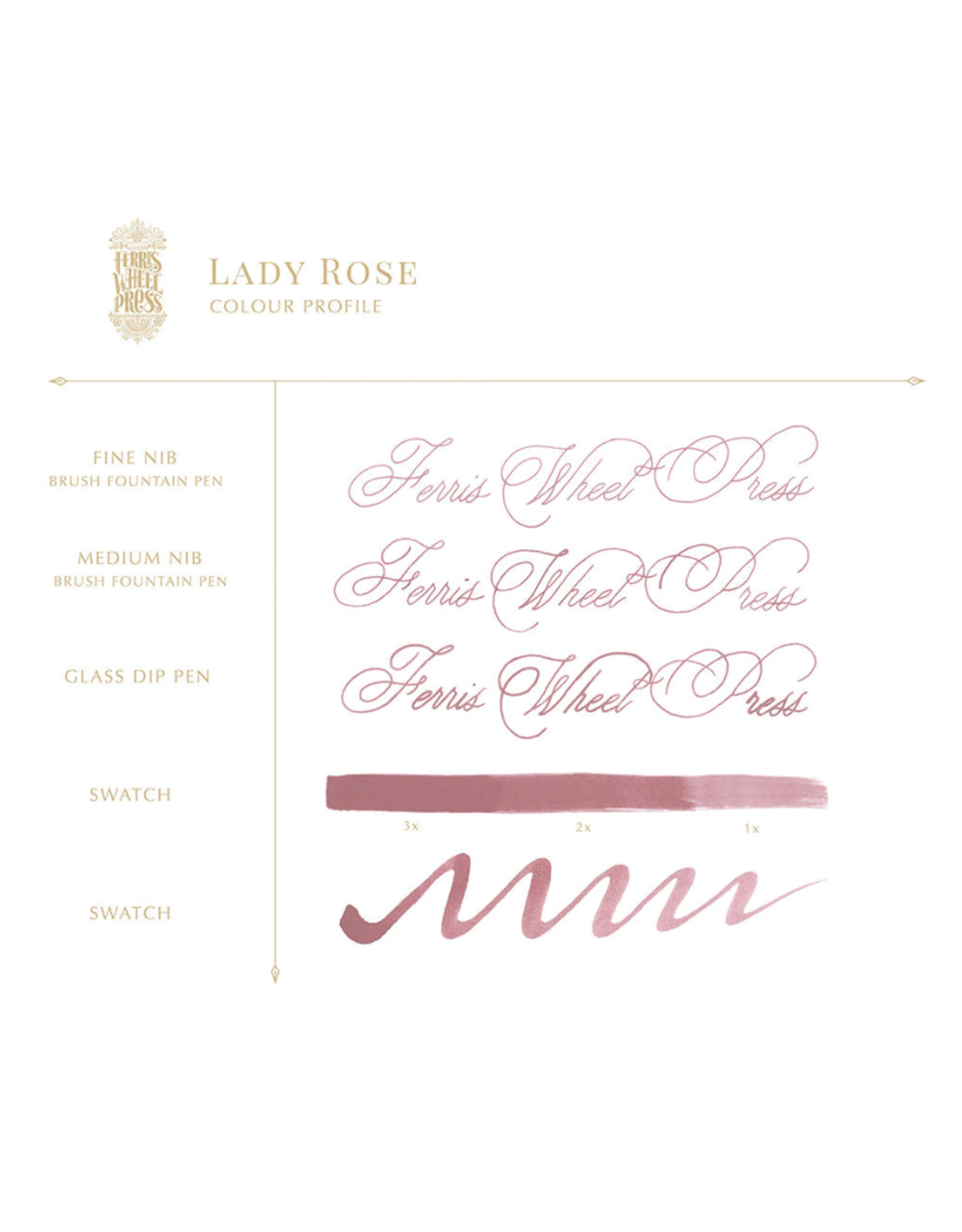 Ferris Wheel Press FWP Everyday Inks, Lady Rose 38ml