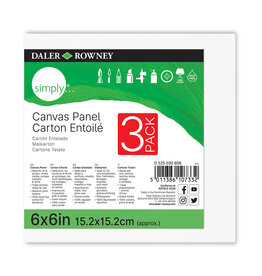 Daler-Rowney Simply Canvas Panels 6" x 6" 3 Pack