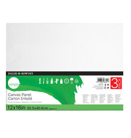Daler-Rowney Simply Canvas Panels 12" x 16"  3 Pack