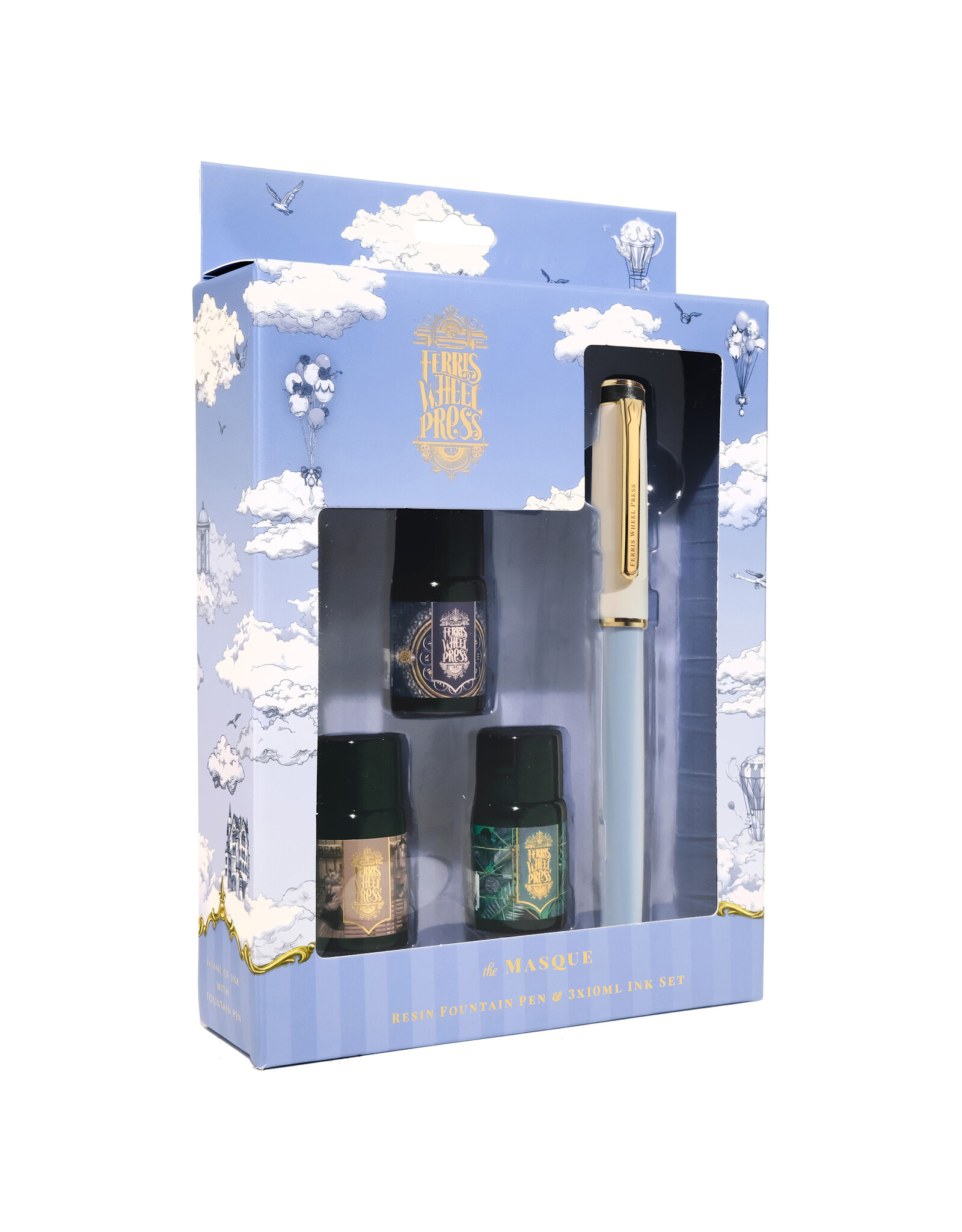 Ferris Wheel Press The Masque Resin Pen & Ink Set, Blue (F)