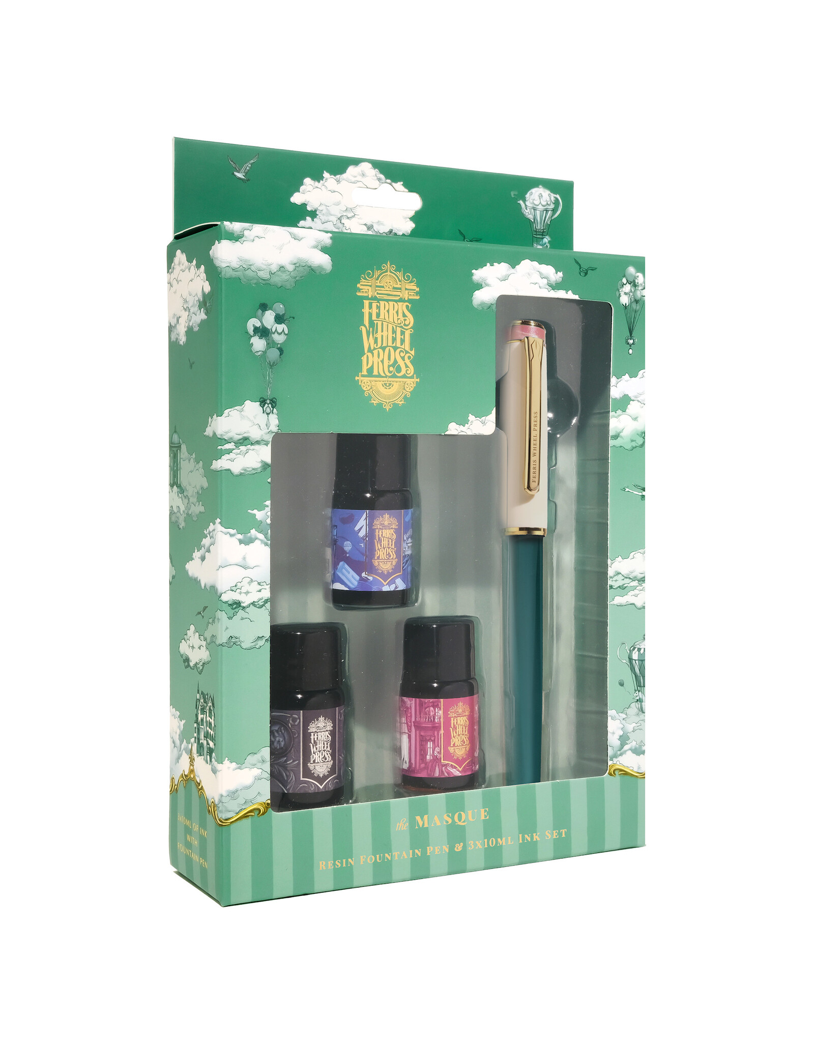 Ferris Wheel Press The Masque Resin Pen & Ink Set, Teal (F)