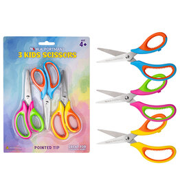 W.A. Portman WA Portman 3 Pack Pointed Scissors for Kids - 5" Pointed Tip Kids Scissors for School
