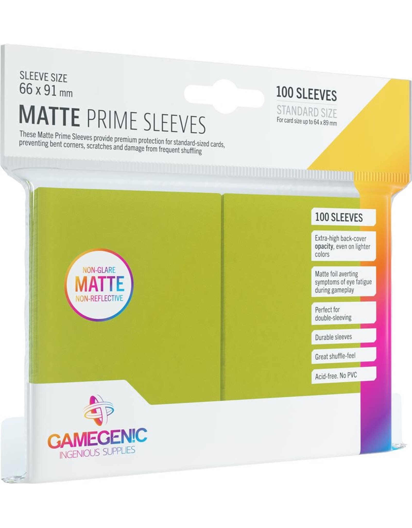 Gamegenic MATTE Prime Sleeves: Lime