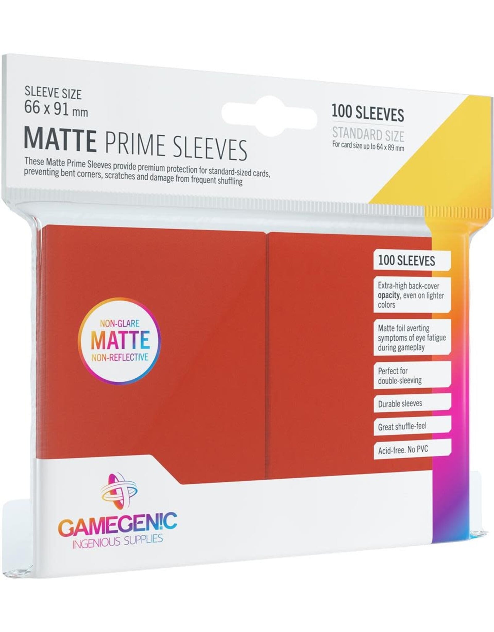 Gamegenic MATTE Prime Sleeves: Red