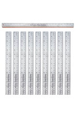 W.A. Portman WA Portman 24" Metal Ruler – 10 Pk Stainless Steel Straight Edge, Flexible Non-Slip Metal Ruler