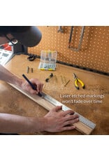 W.A. Portman WA Portman 24" Metal Ruler – 10 Pk Stainless Steel Straight Edge, Flexible Non-Slip Metal Ruler