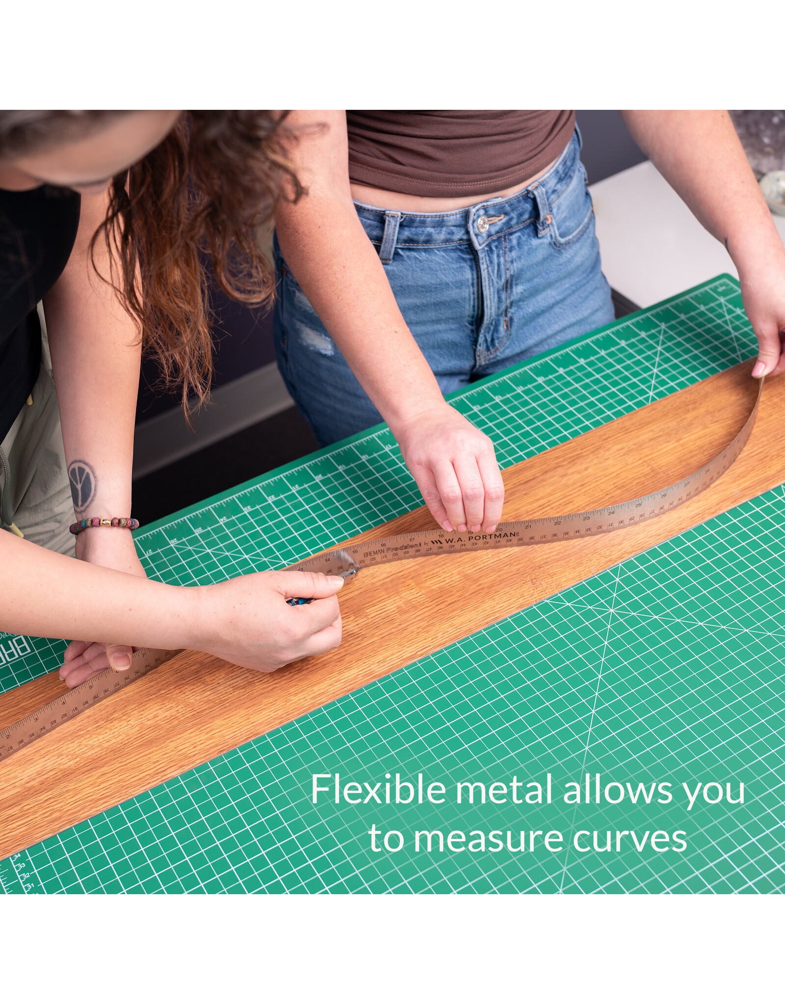 W.A. Portman WA Portman 24" Metal Ruler – 10 Pk Stainless Steel Straight Edge, Flexible Non-Slip Metal Ruler