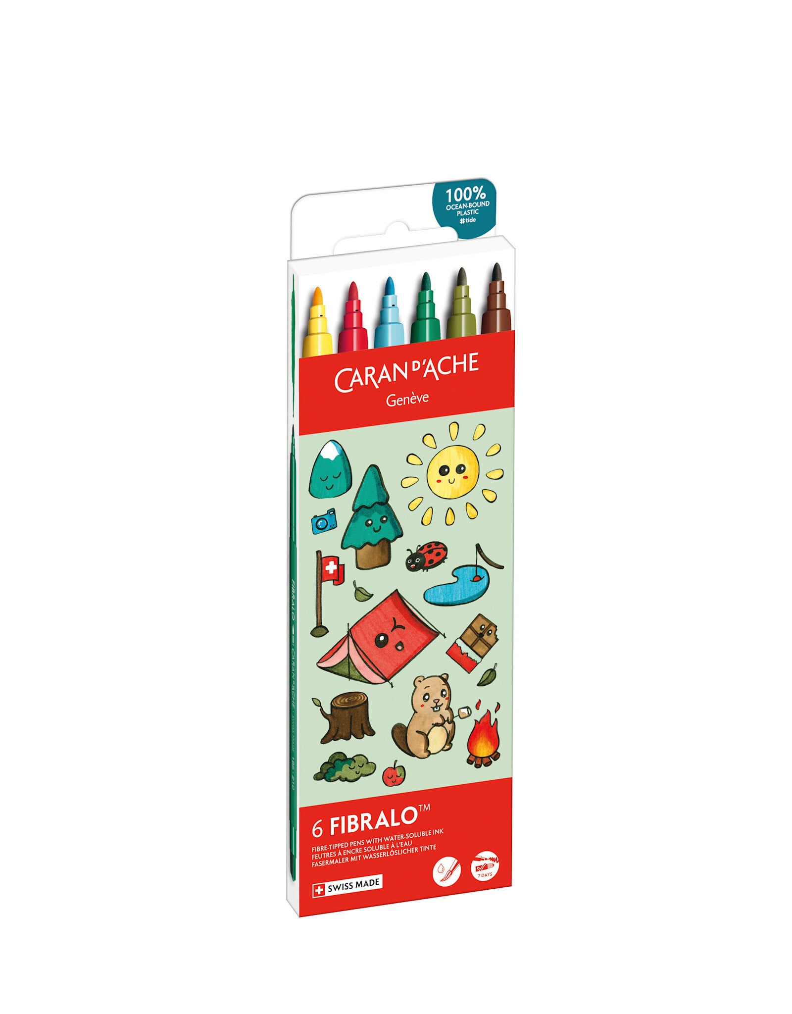 Caran d'Ache Fibralo Kawaii Swiss Assortment 6 Pieces