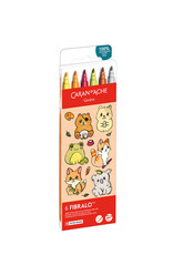 Caran d'Ache Fibralo Kawaii Animals Assortment 6 Pieces
