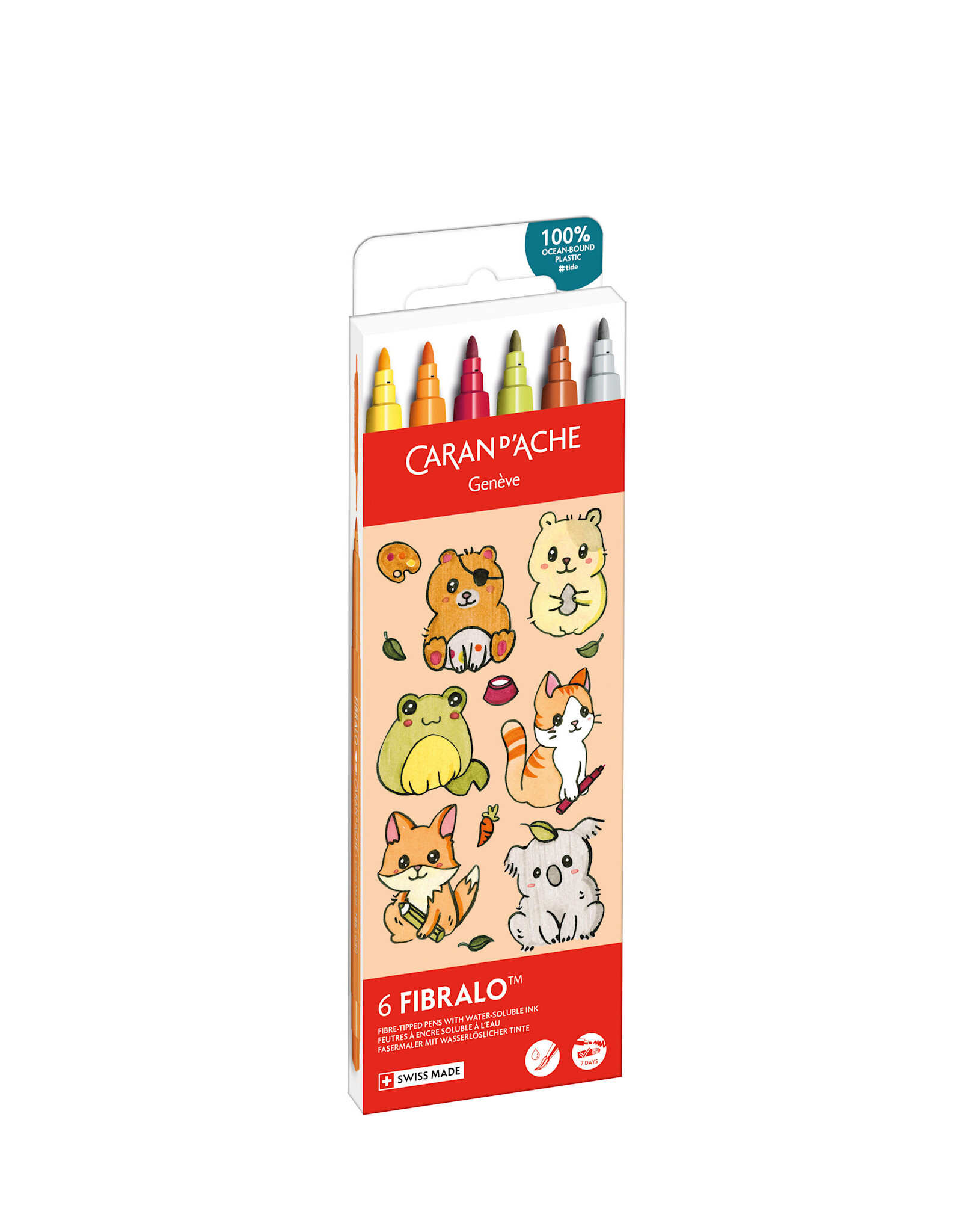 Caran d'Ache Fibralo Kawaii Animals Assortment 6 Pieces