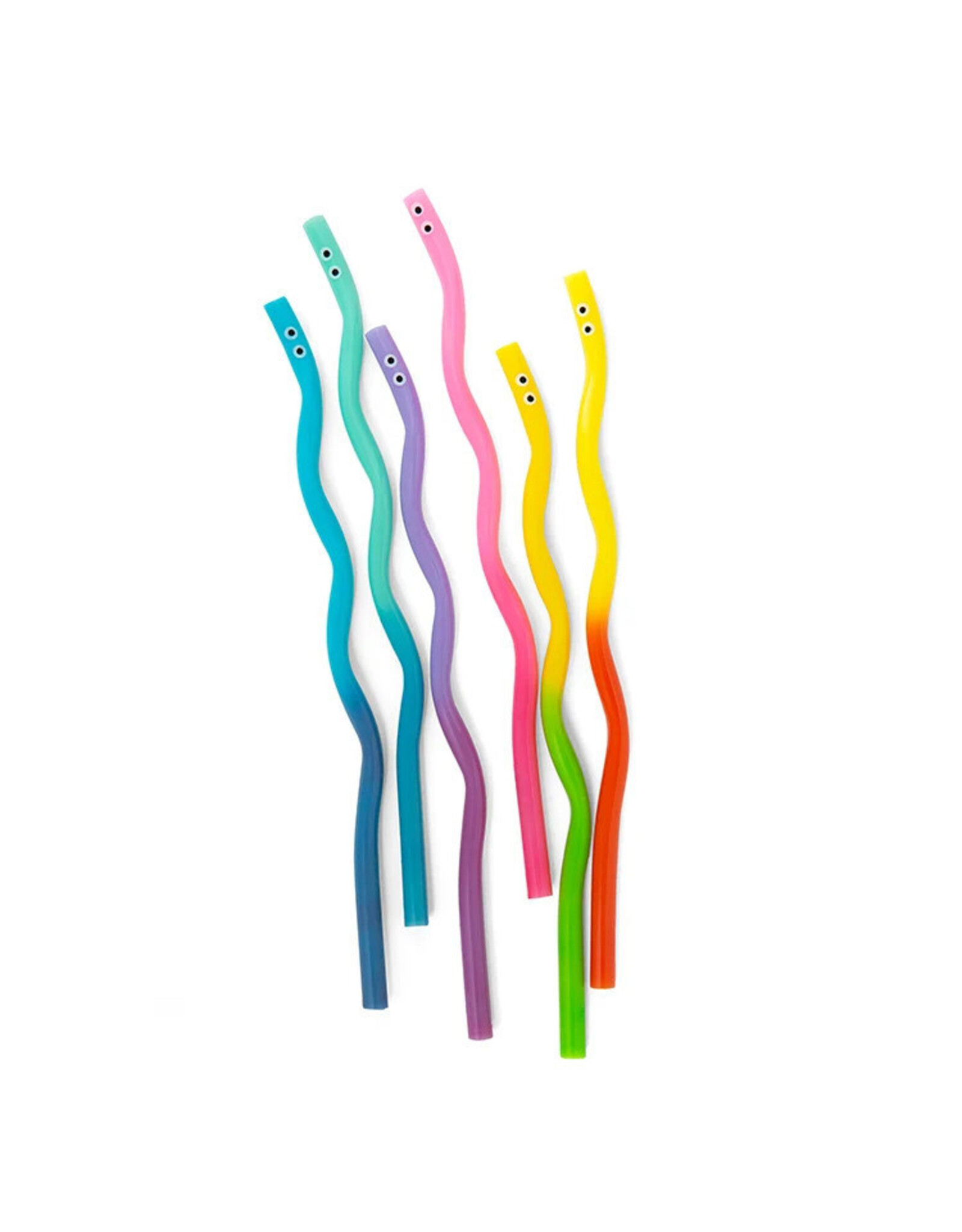 Kikkerland Kikkerland Kidoki Wiggly Worm Color Changing Straws