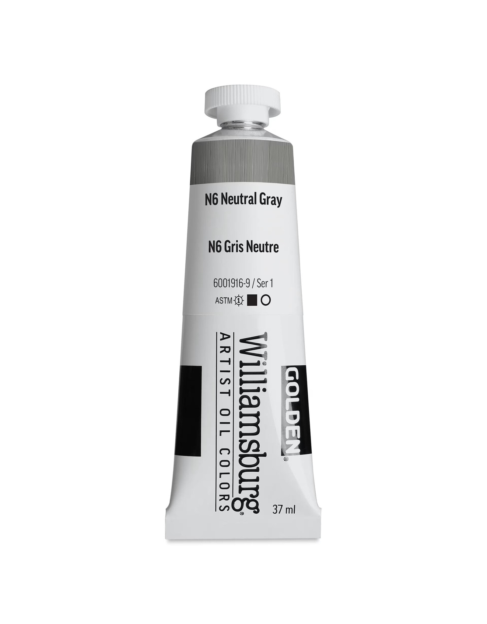 Golden Williamsburg Handmade Oil Colors, N6 Neutral Gray 37ml