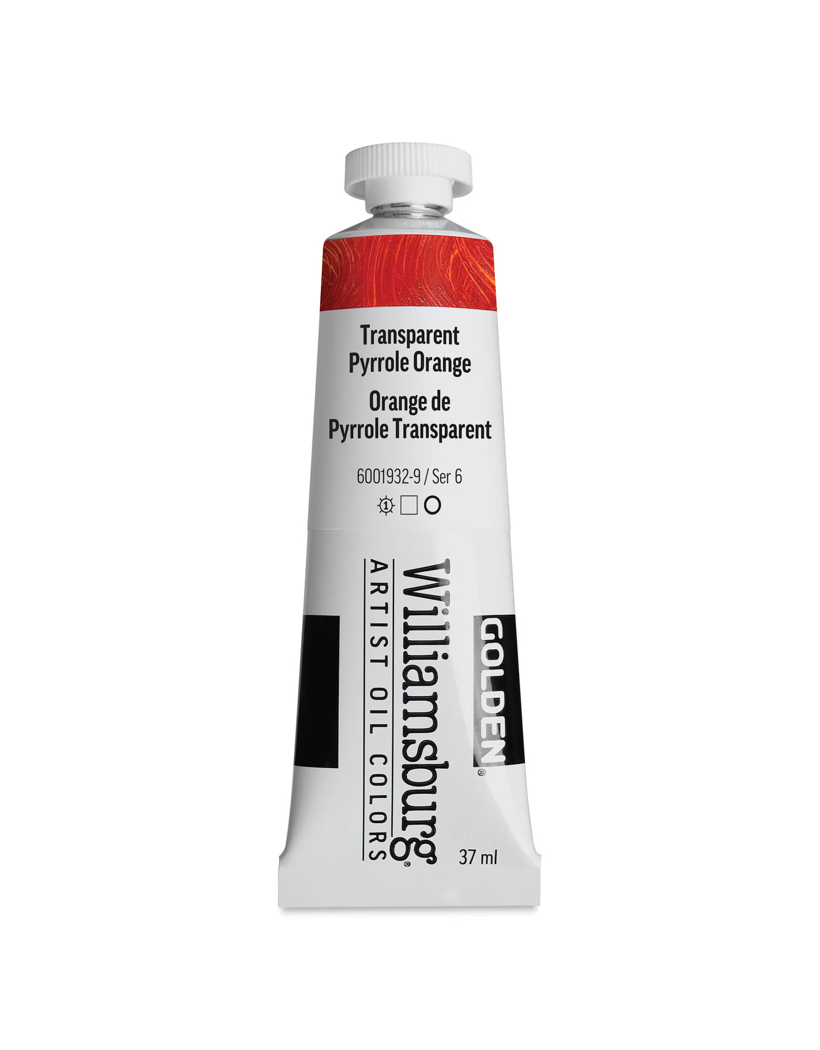 Golden Williamsburg Handmade Oil Colors, Transparent Pyrrole Orange 37ml