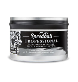 SPEEDBALL ART PRODUCTS Speedball Professional Relief Ink, Silver, 8oz