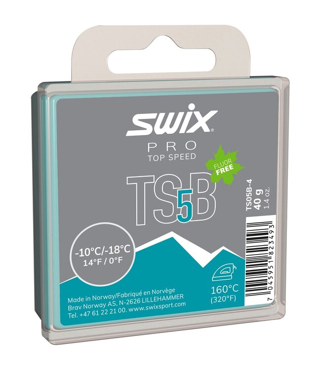 Swix TS5 Black Wax, -10°C/-18°C, 40g