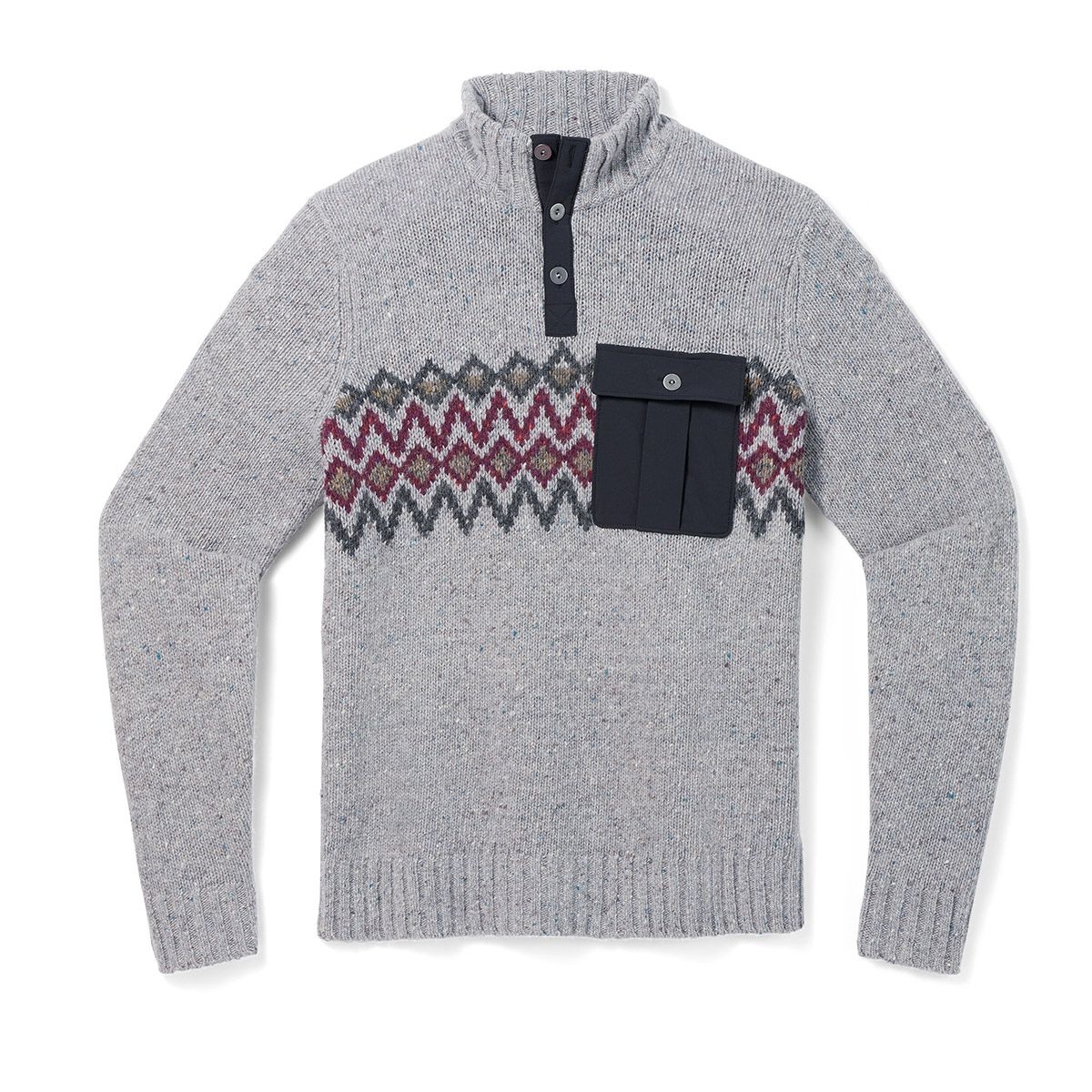 Smartwool Heavy Henley Sweater Mens Light Gray Heather
