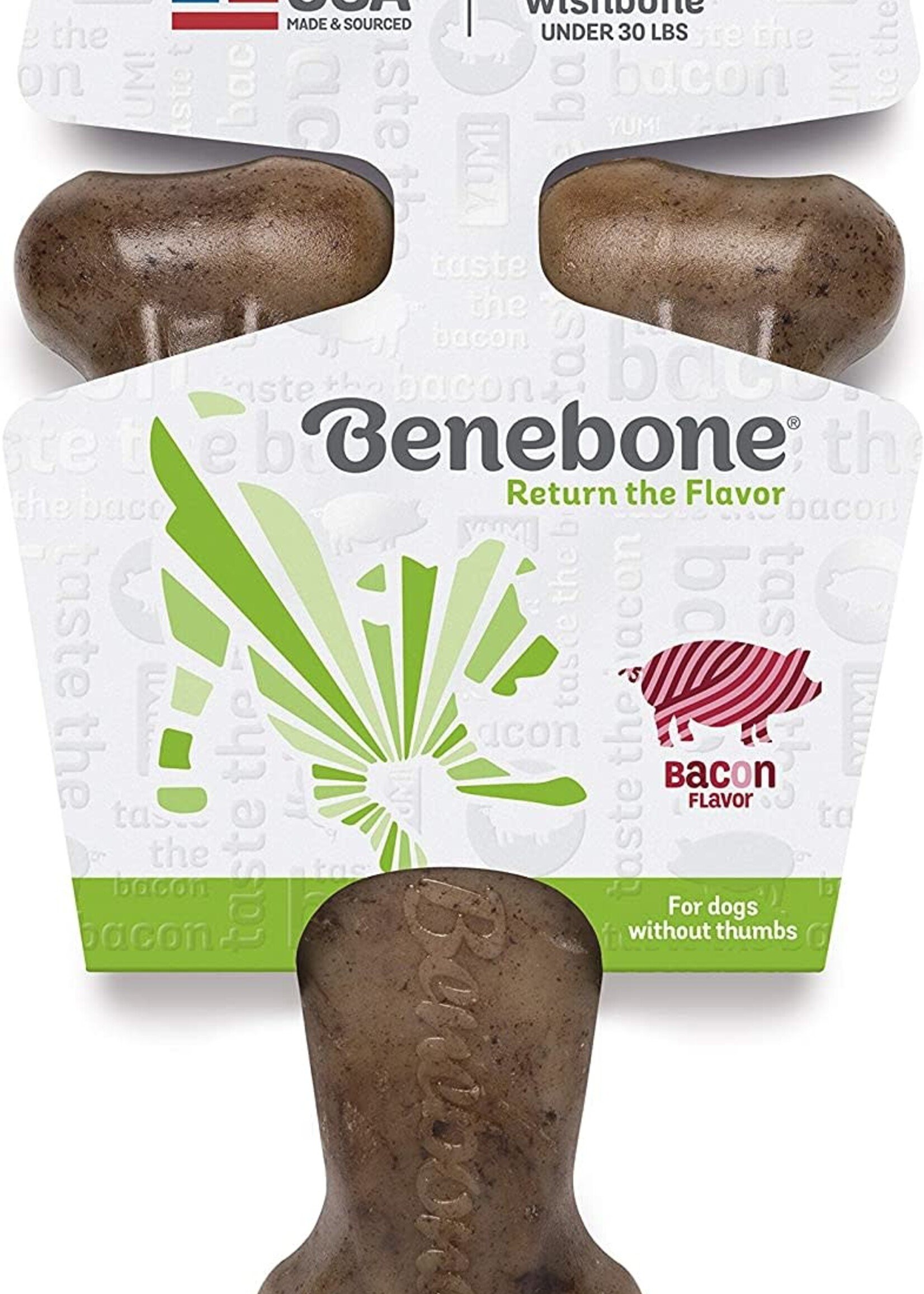 Benebone Benebone Bacon Flavor Wishbone Tough Dog Chew Toy