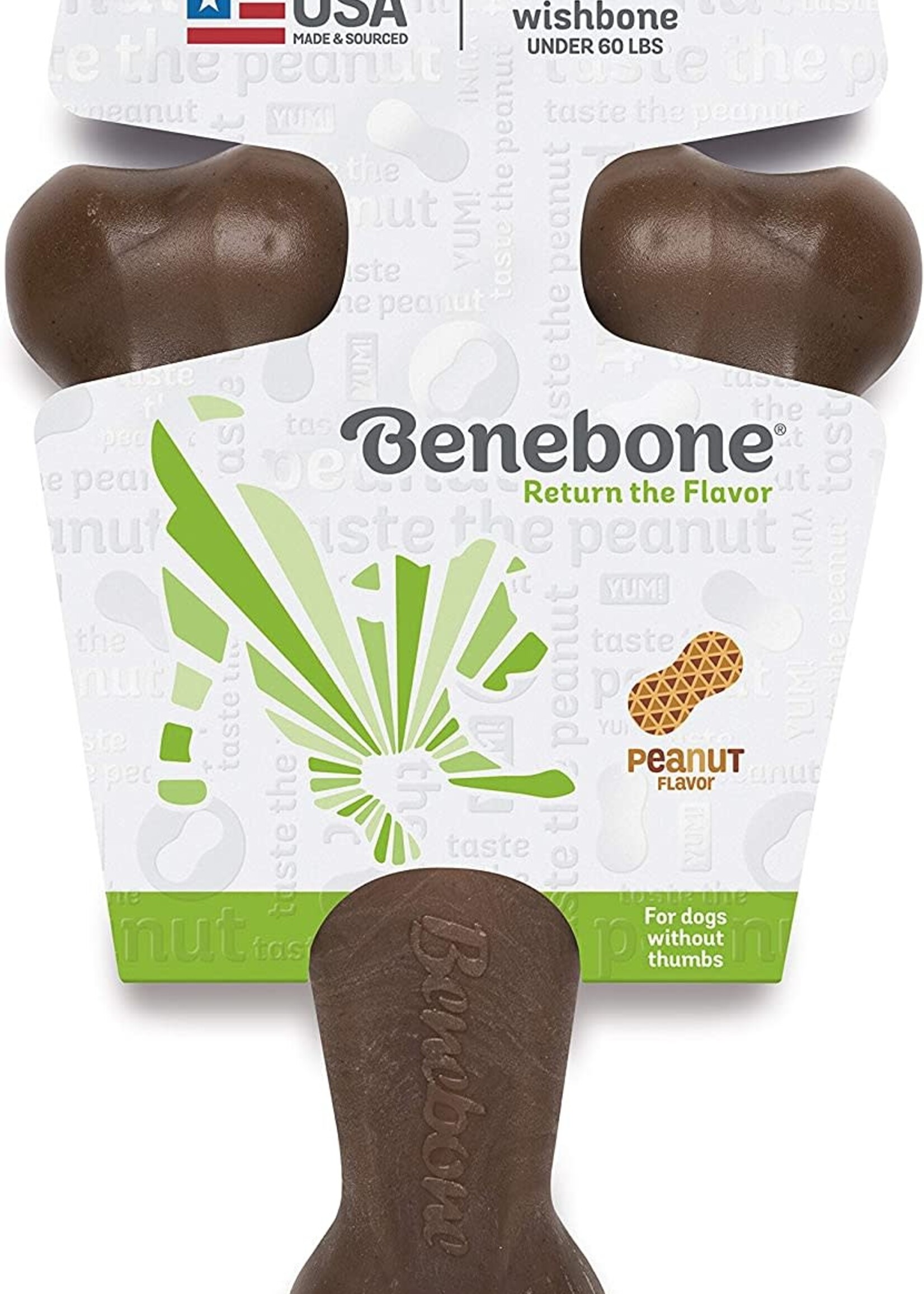 Benebone Benebone Peanut Butter Flavor Wishbone Tough Dog Chew Toy