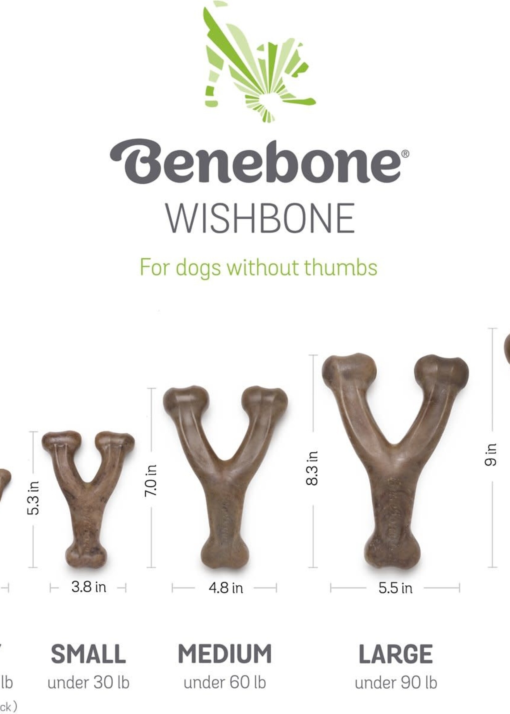 Benebone Benebone Peanut Butter Flavor Wishbone Tough Dog Chew Toy