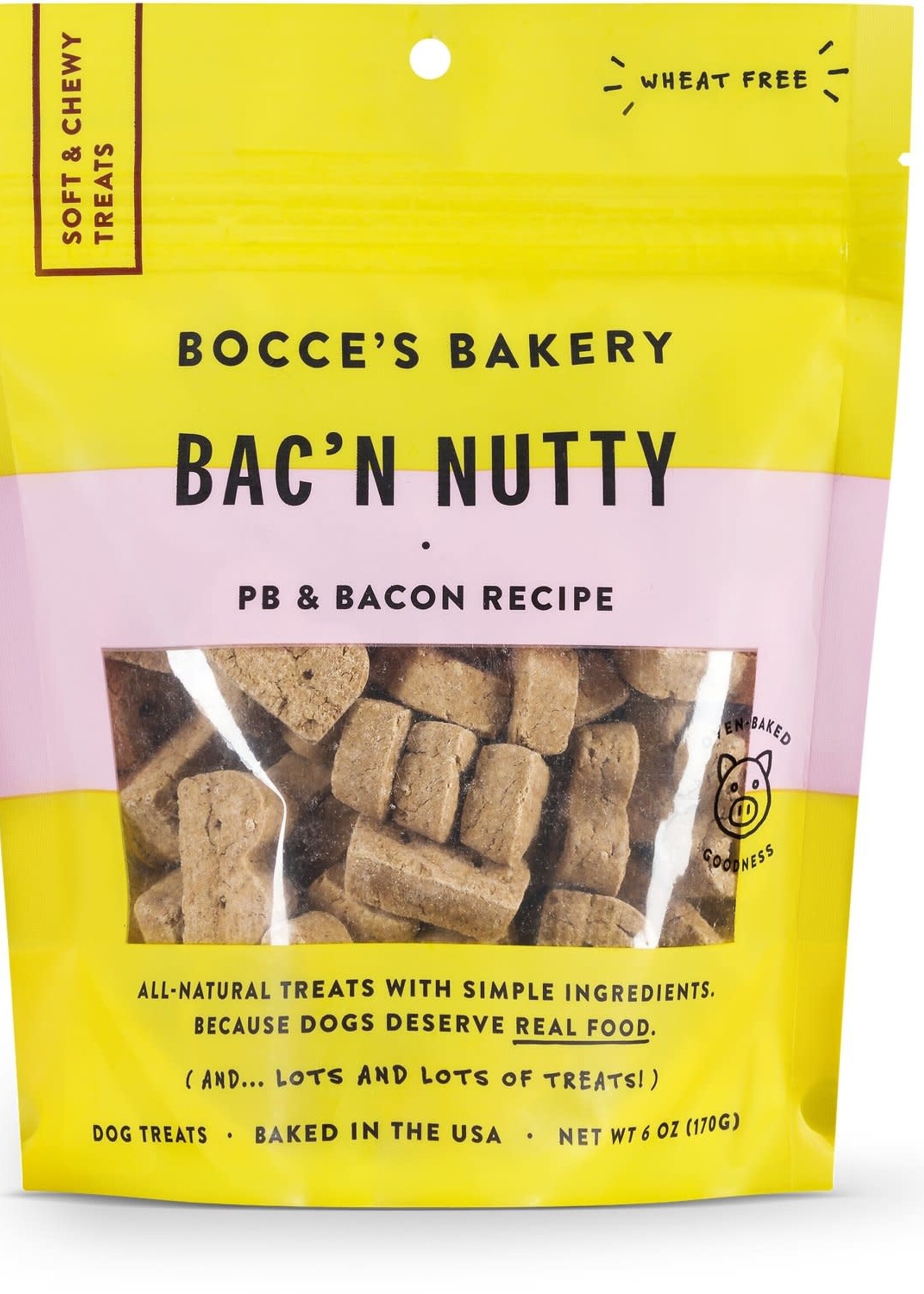 Bocce's Bakery Bocce's Bakery Bac' N Nutty Dog Soft & Chewy Treats 6-oz