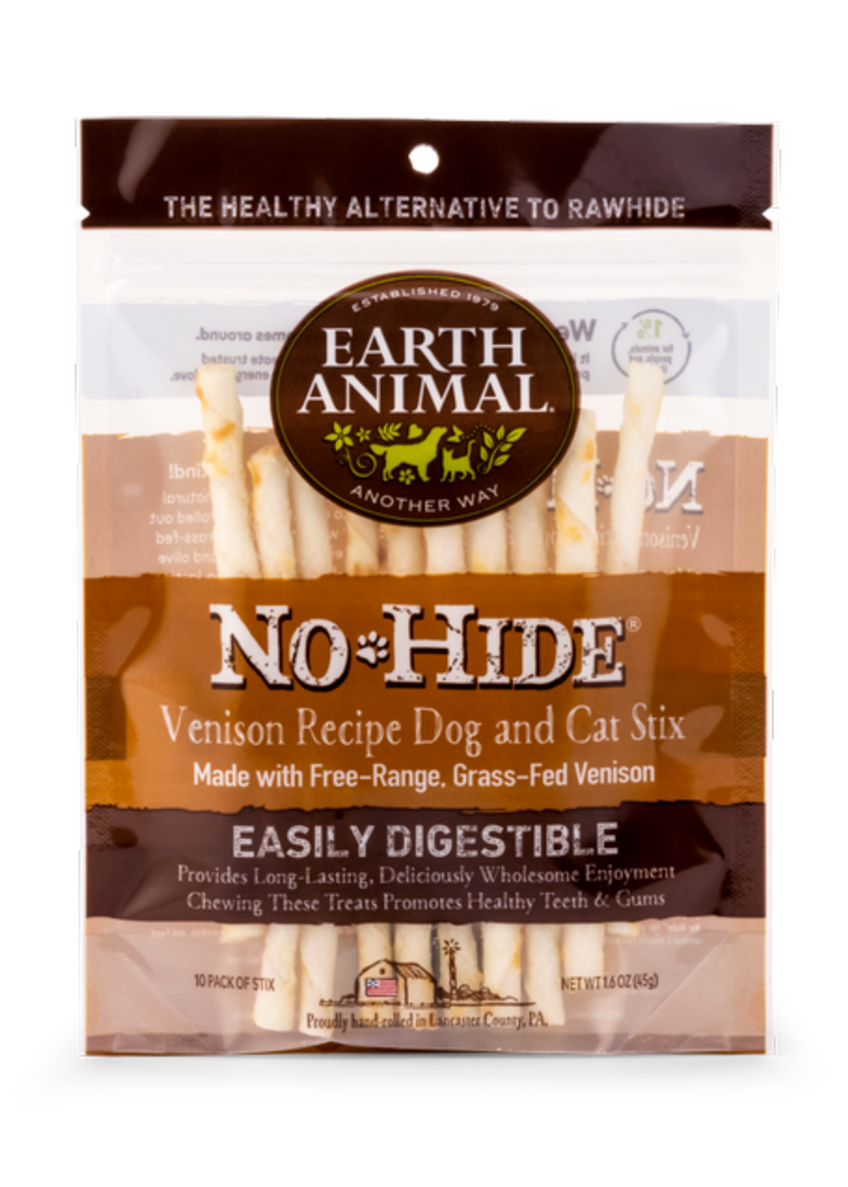 Earth Animal Earth Animal No-Hide Venison Chew Stix Dog & Cat Treats (10 Pack)