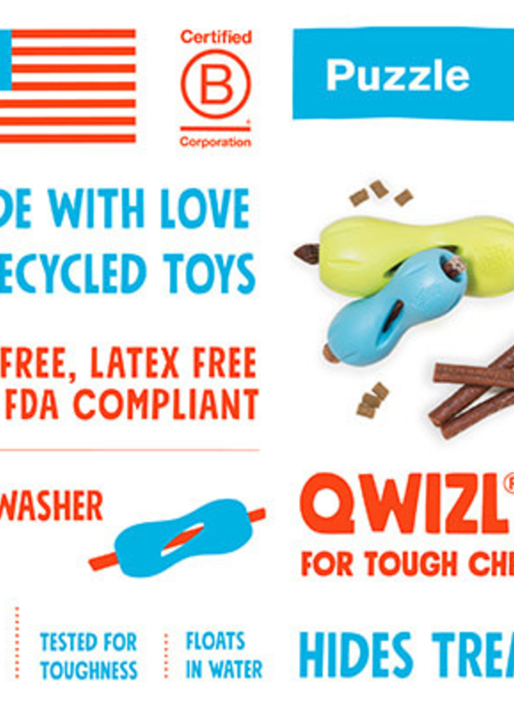 West Paw West Paw Qwizl Treat Dog Toy