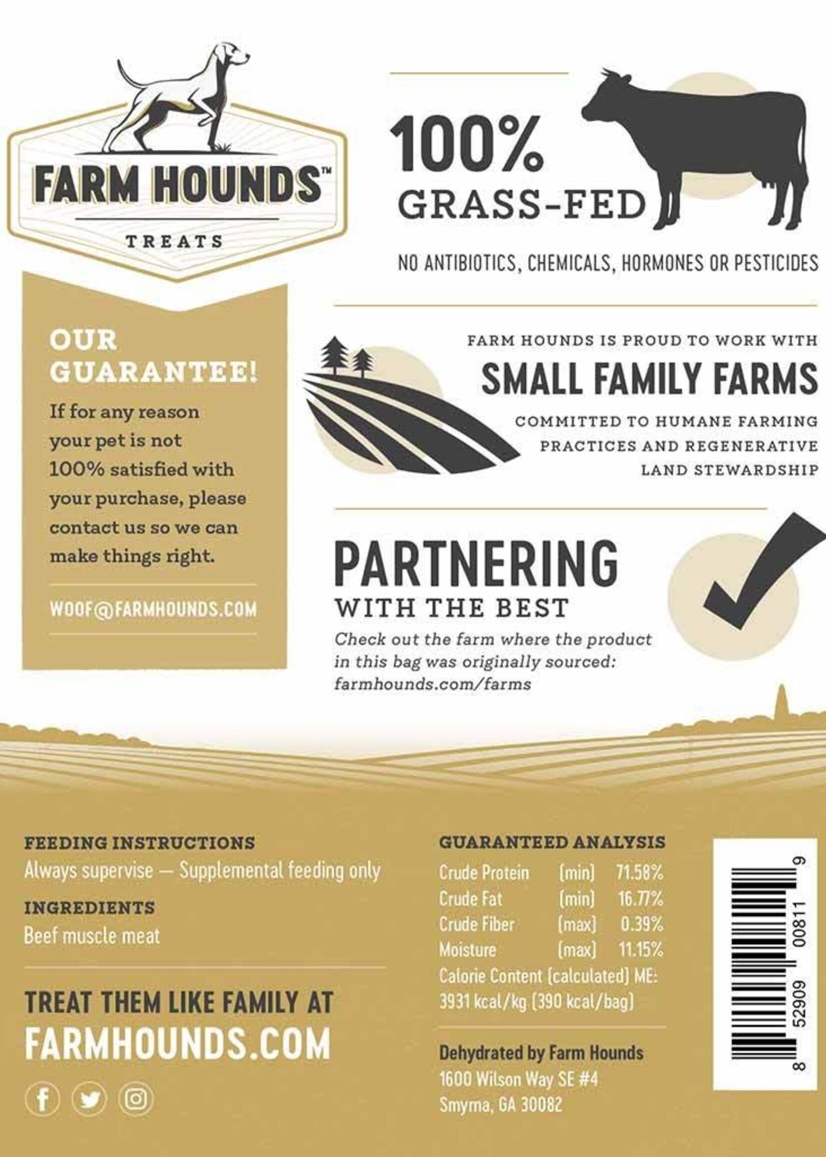 Farm Hounds Farm Hounds Premium Beef Jerky Dog Treats 3.5-oz