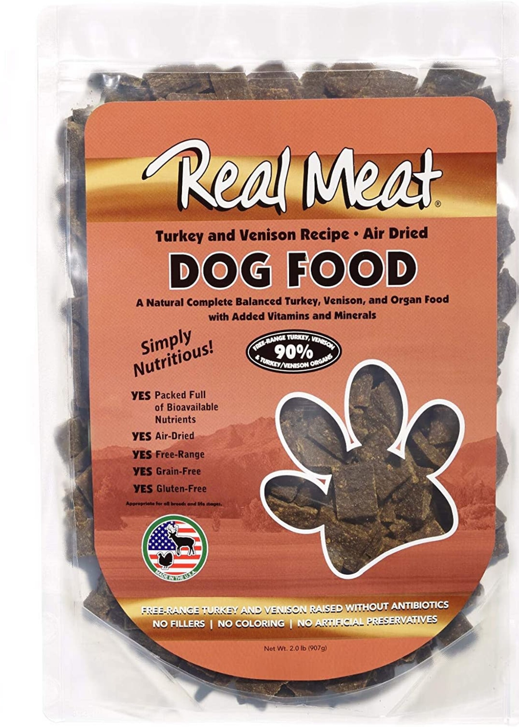 Real Meat Air-Dried Turkey & Venison Recipe Dog Food 2-lb