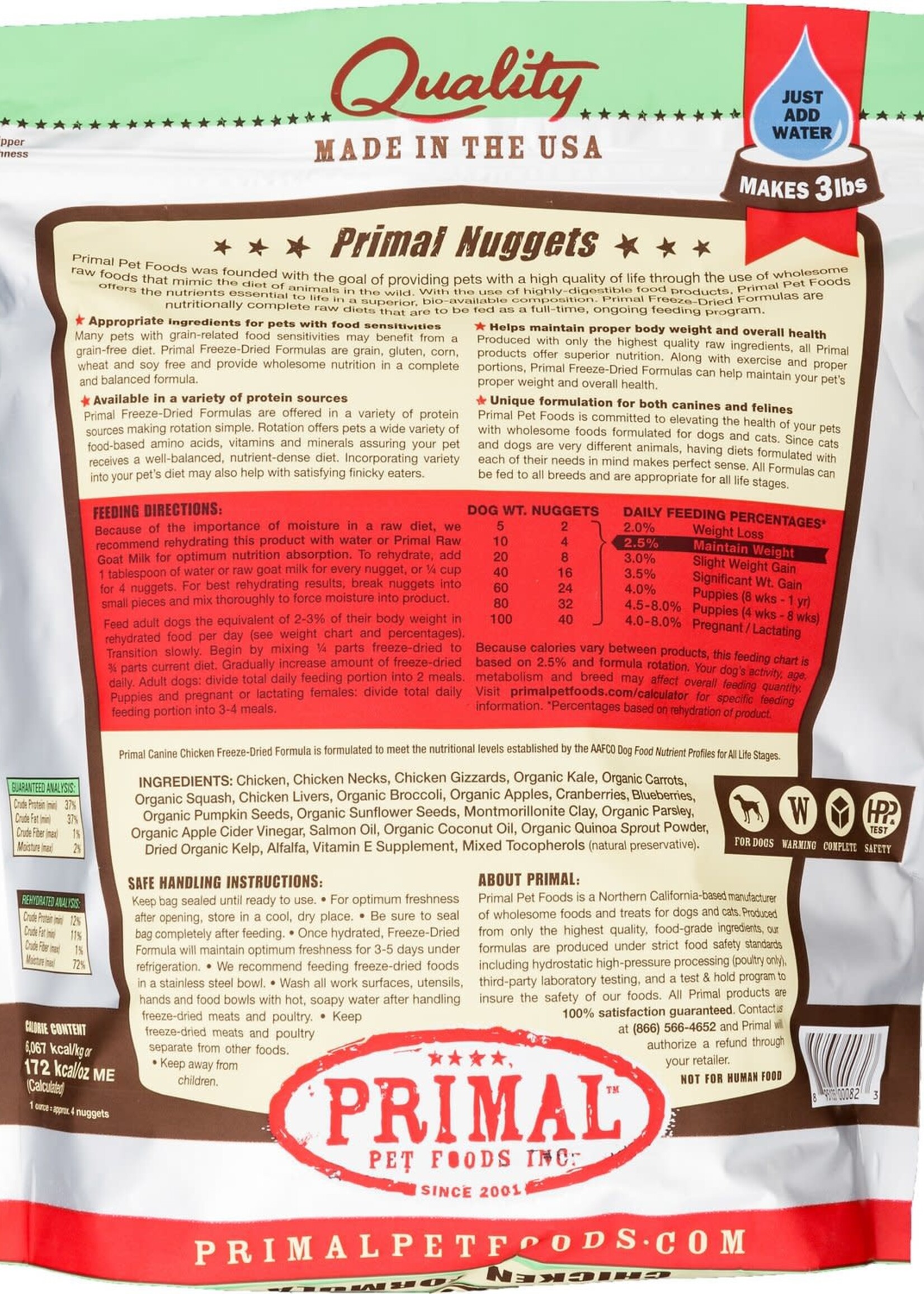 Primal Primal Freeze-Dried Nuggets Grain-Free Chicken Formula Dog Food