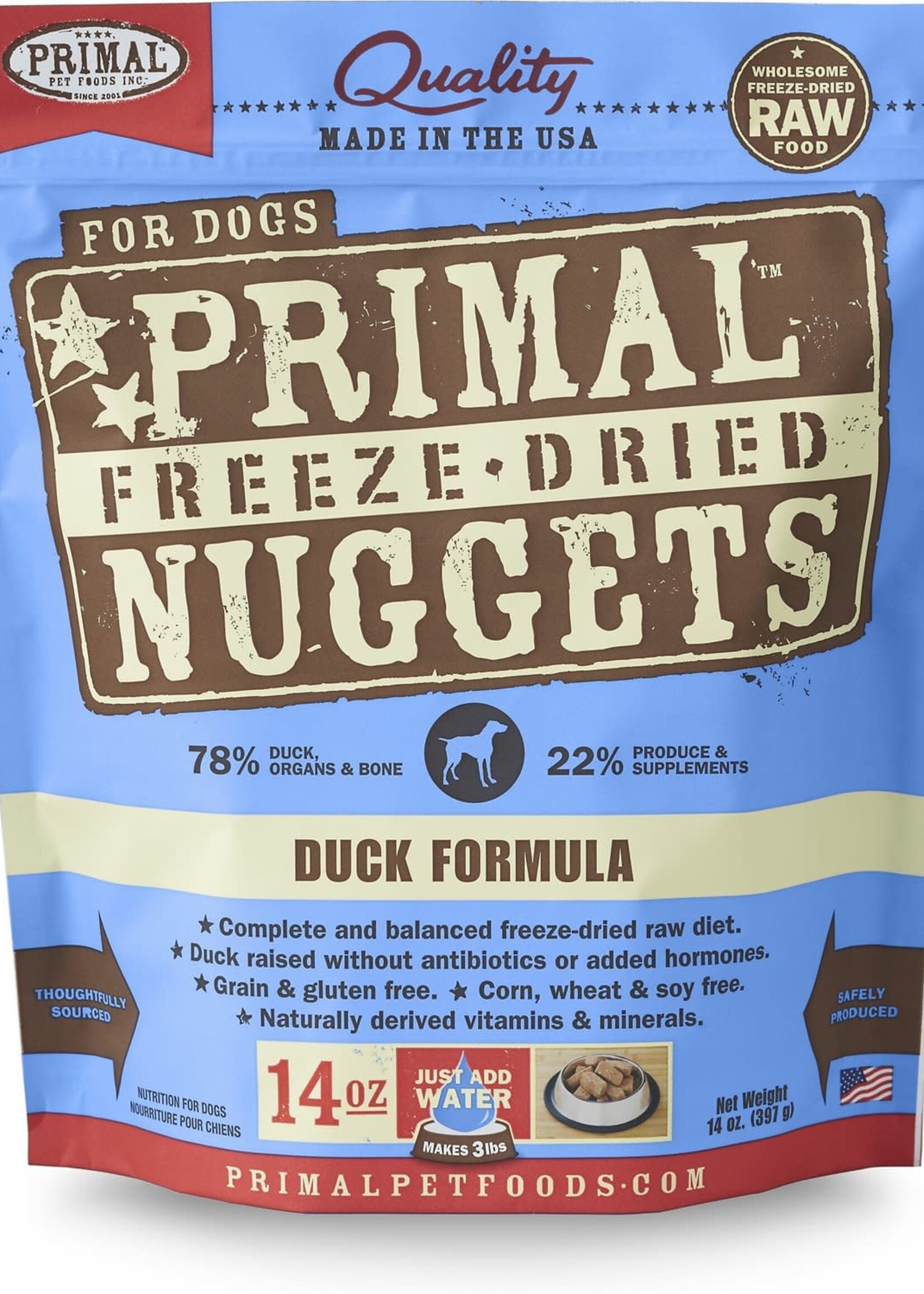 Primal Primal Freeze-Dried Nuggets Grain-Free Duck Formula Dog Food