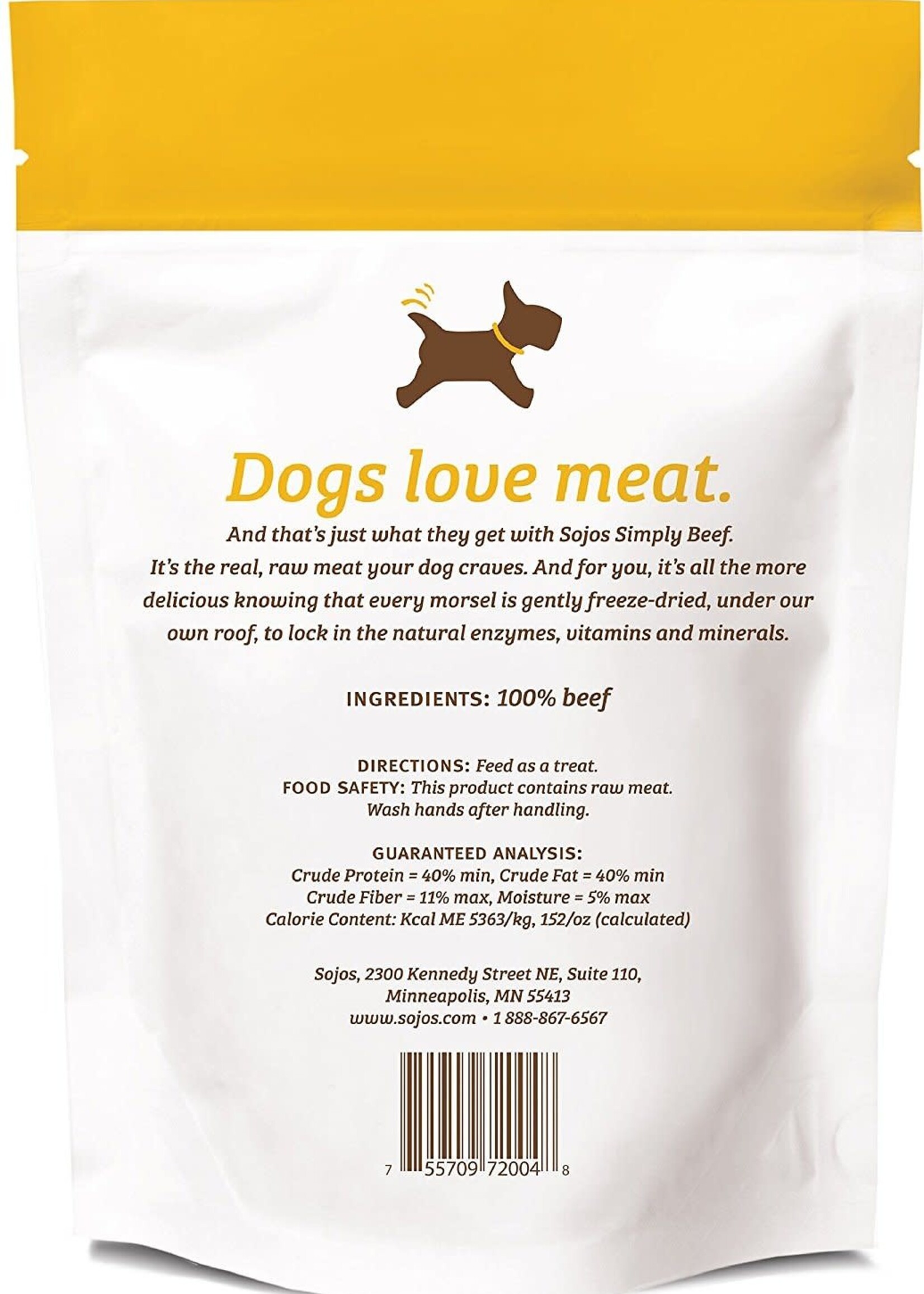 Sojos Sojos Simply Beef Freeze-Dried Dog Treats 4-oz
