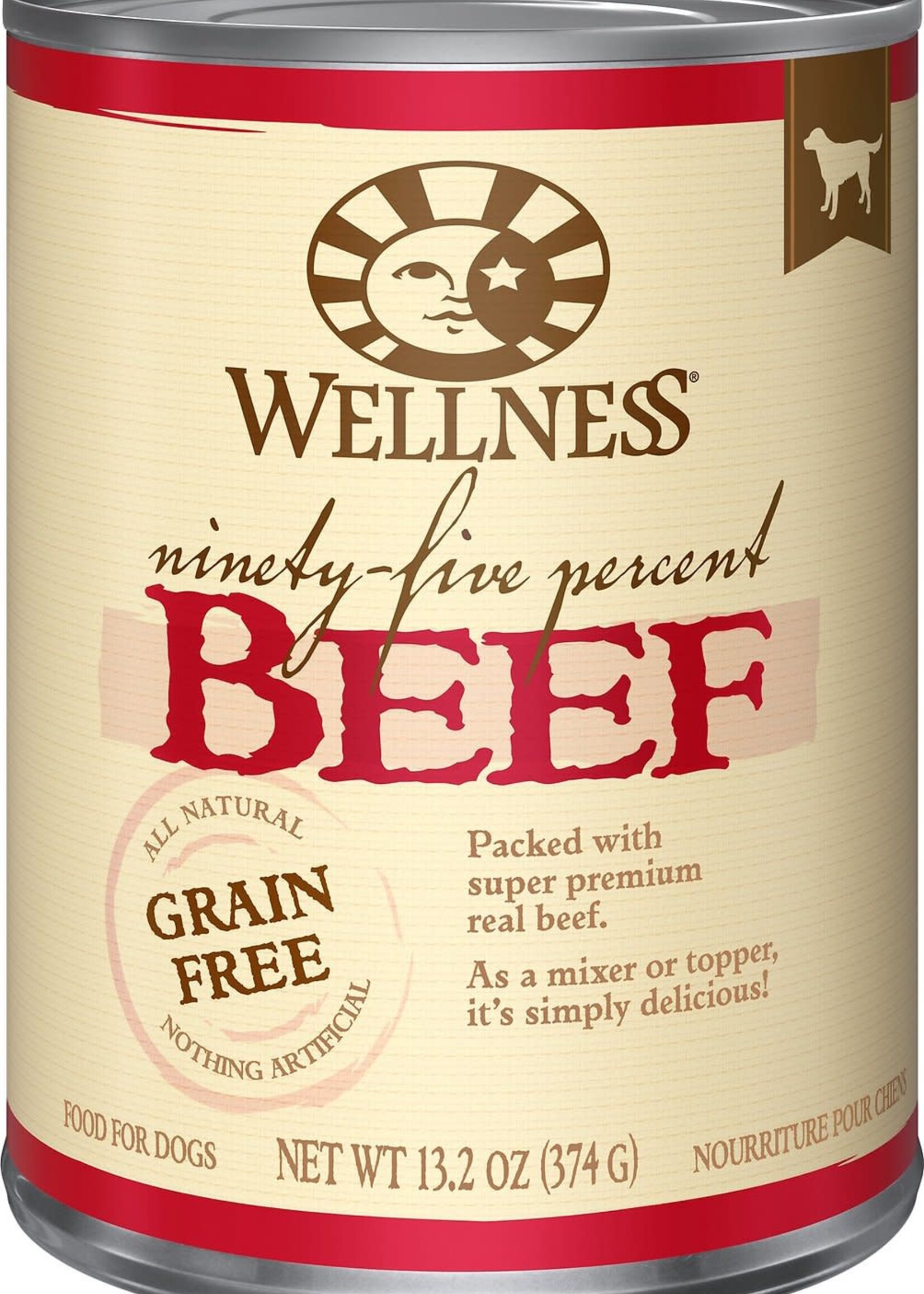 Wellness Wellness Ninety-Five Percent Beef Mixer or Topper Wet Canned Dog Food 13.2-oz