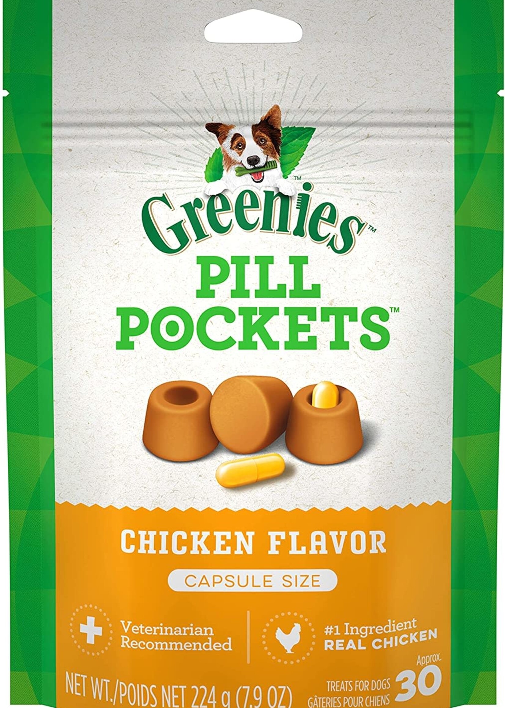 GREENIES GREENIES Pill Pockets Capsule Size Chicken Flavor Dog Treats 7.9-oz