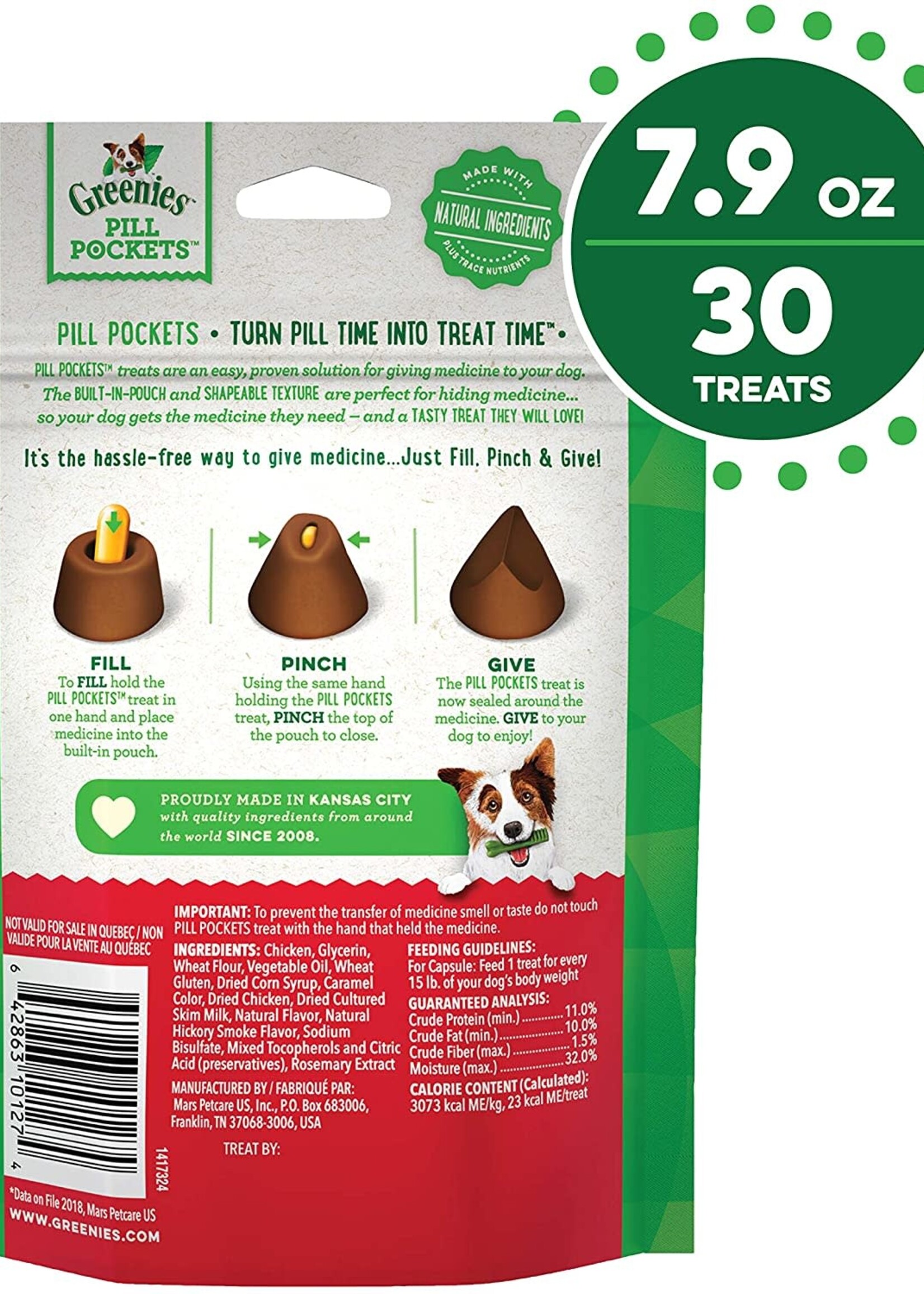 GREENIES GREENIES Pill Pockets Capsule Size Hickory Smoke Flavor Dog Treats 7.9-oz