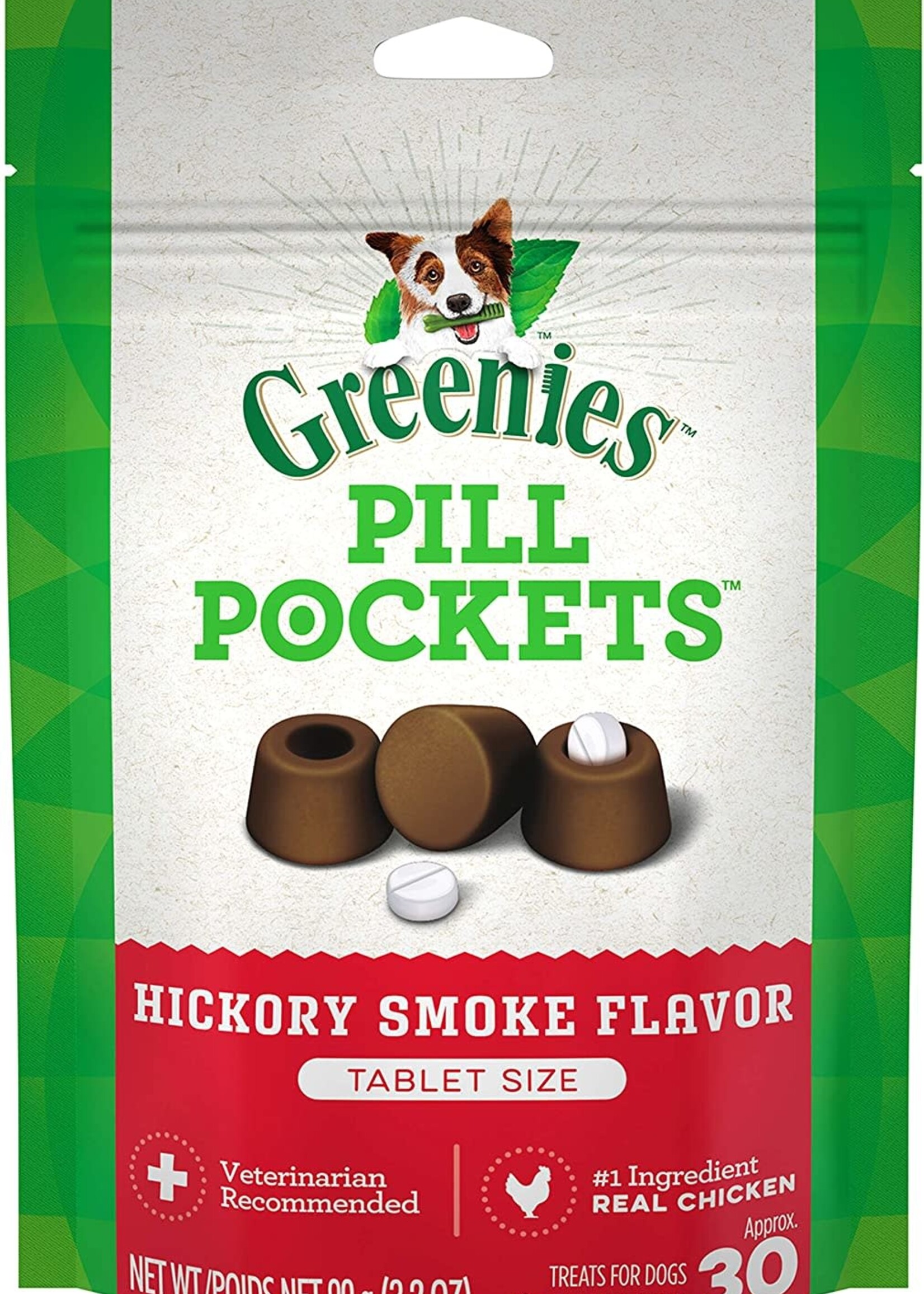 GREENIES GREENIES Pill Pockets Tablet Size Hickory Smoke Flavor Dog Treats 3.2-oz