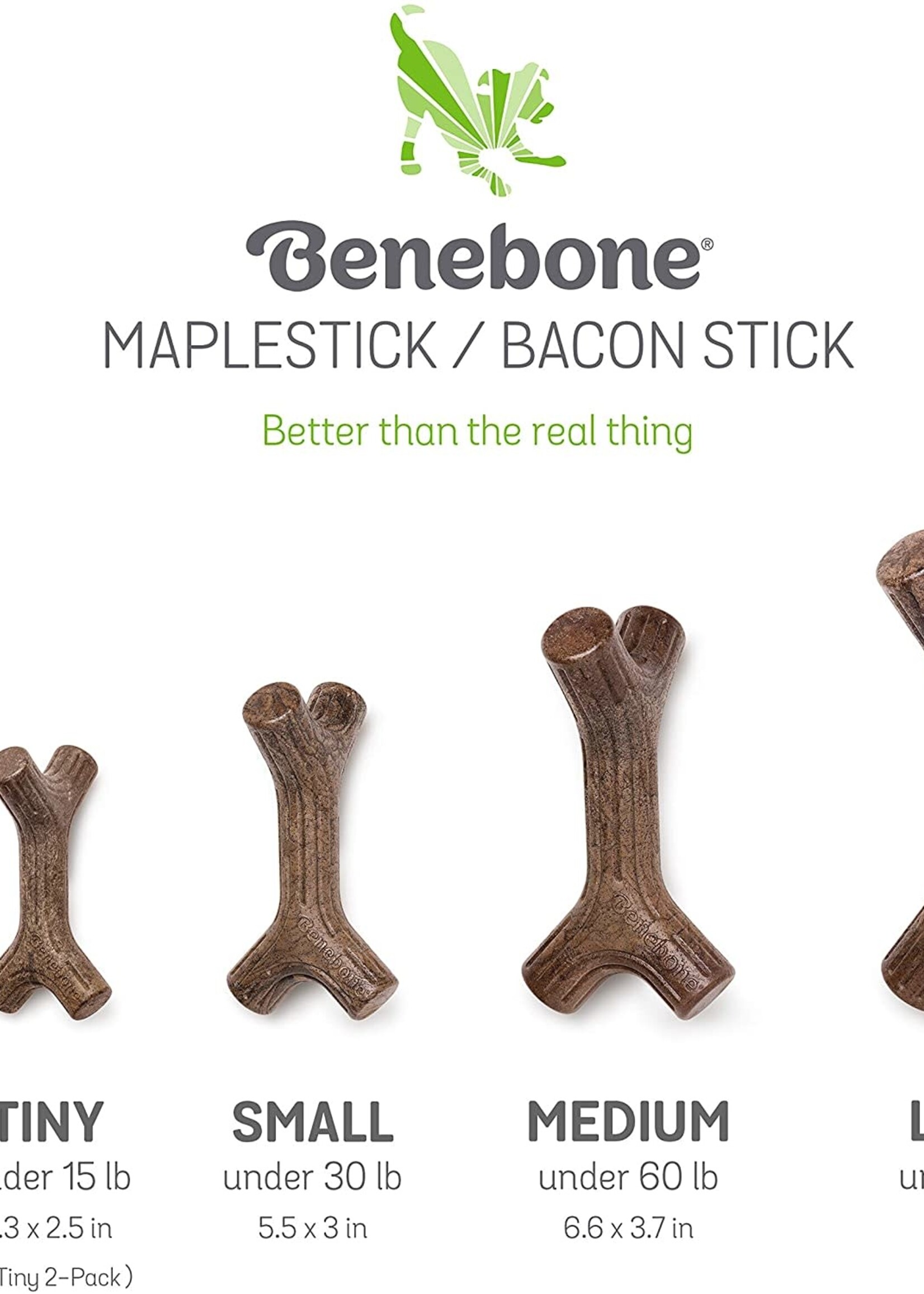 Benebone Benebone Bacon Stick Tough Dog Chew Toy Medium