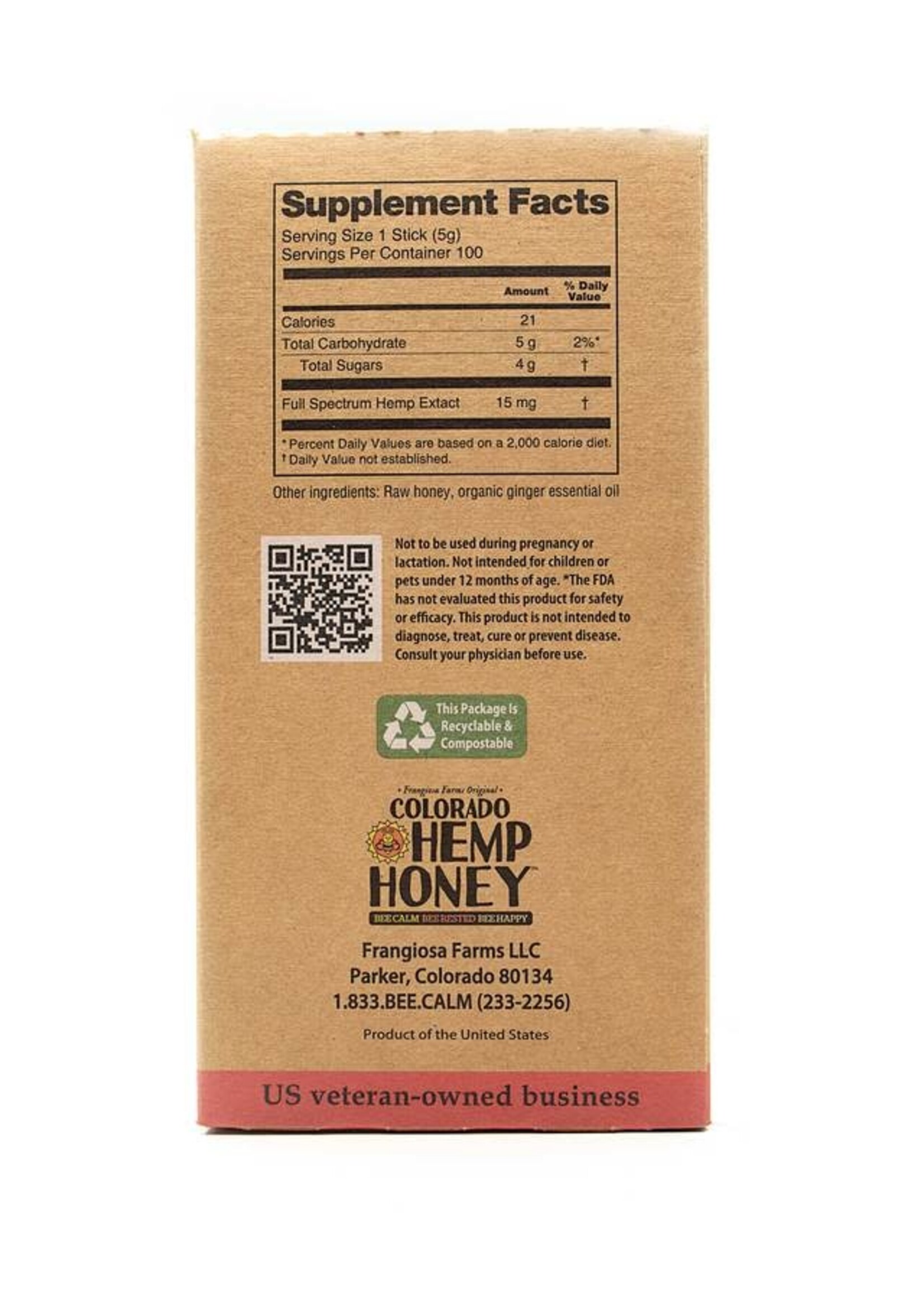 Colorado Hemp Honey Colorado Hemp Honey Tangerine Tranquility Sticks Full Spectrum Hemp Supplement