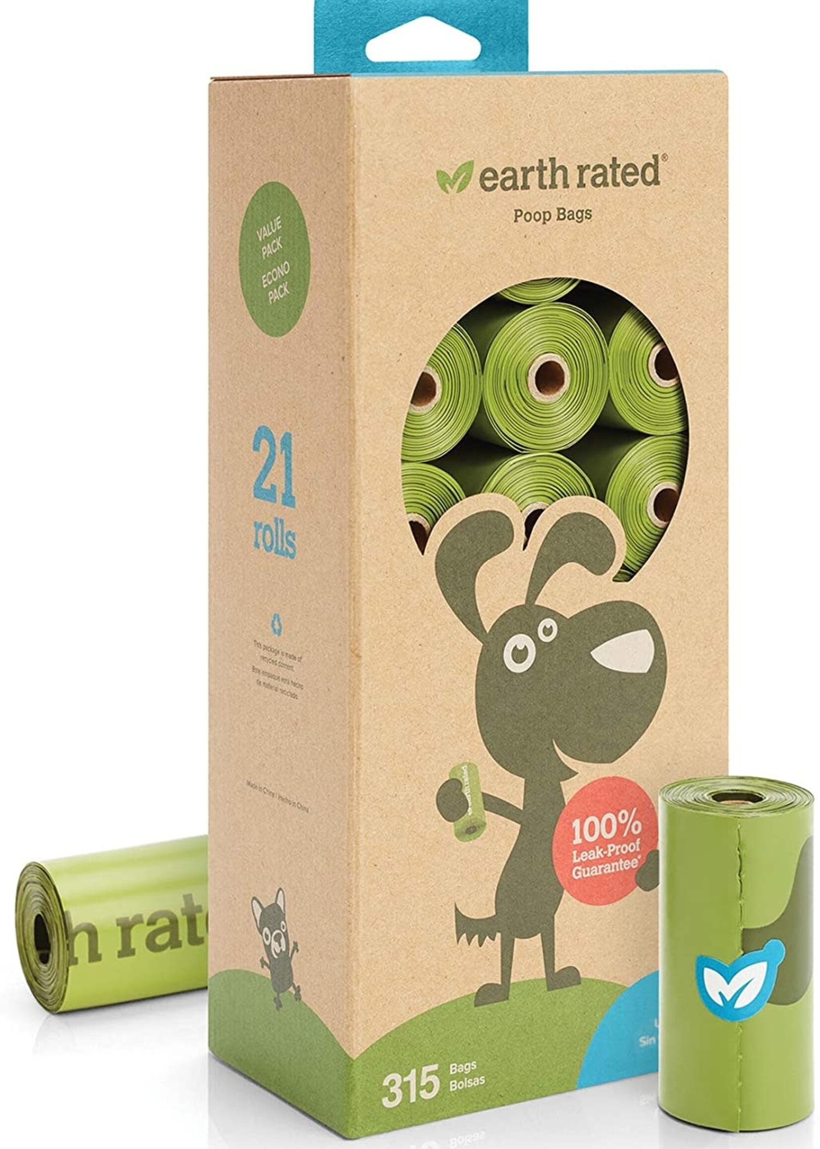 Earth Rated Earth Rated Unscented Dog Waste Bags 21-Rolls, 315-Bags