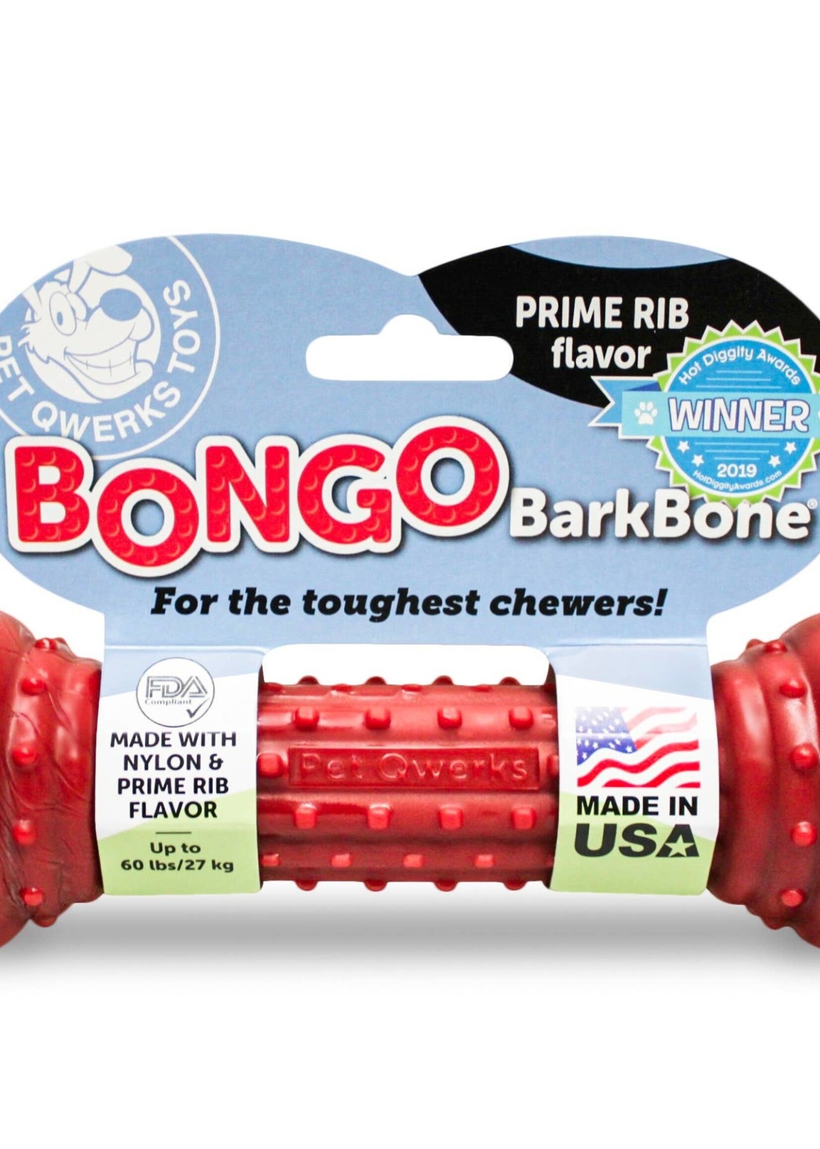 Pet Qwerks Pet Qwerks Bongo Barkbone Prime Rib Flavor Dog Chew Toy